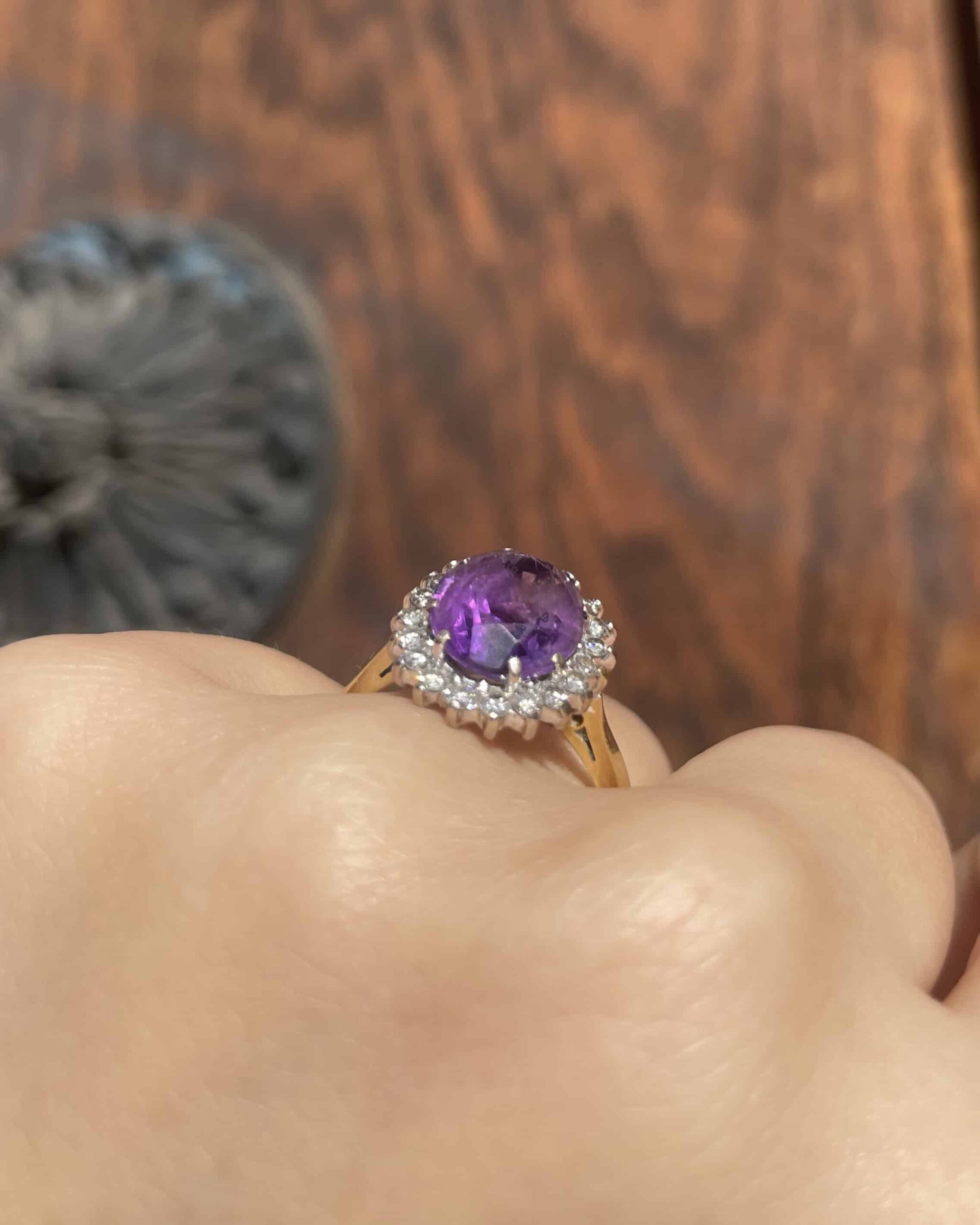 Bague Marguerite Améthyste 3 Carats & 20 Diamants "Noa"