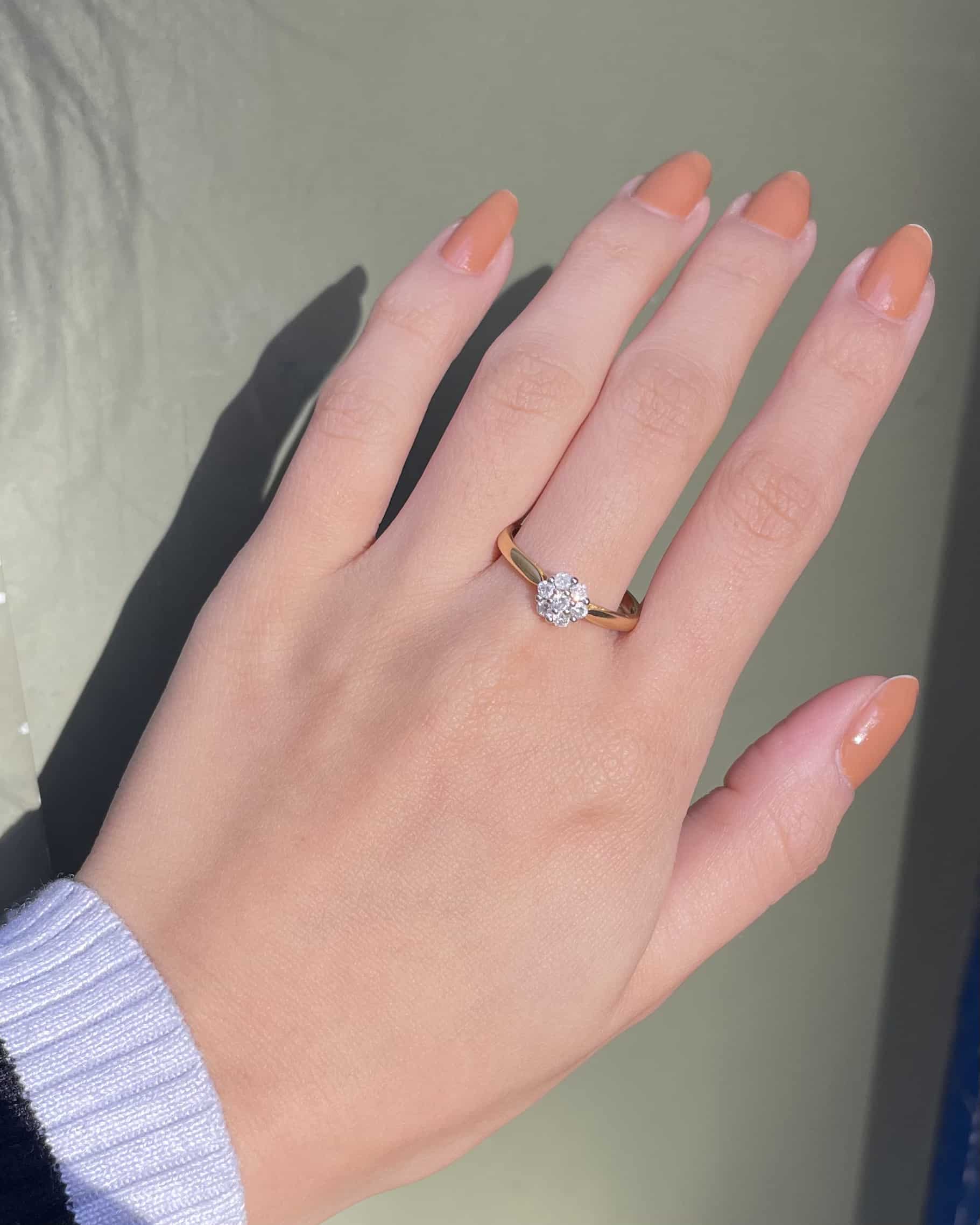 Bague Marguerite Vintage Diamants 0.21 carat "Rila"