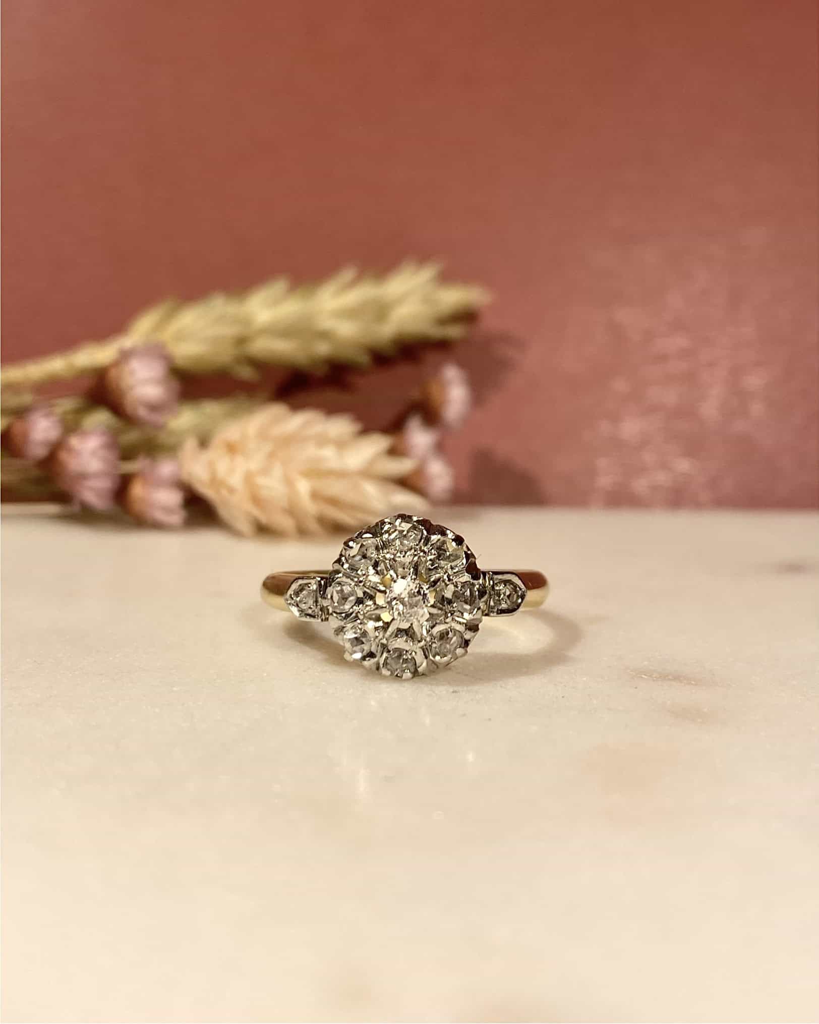 Bague Marguerite Art - Déco 10 Diamants "Mickaela" - Elliade Paris