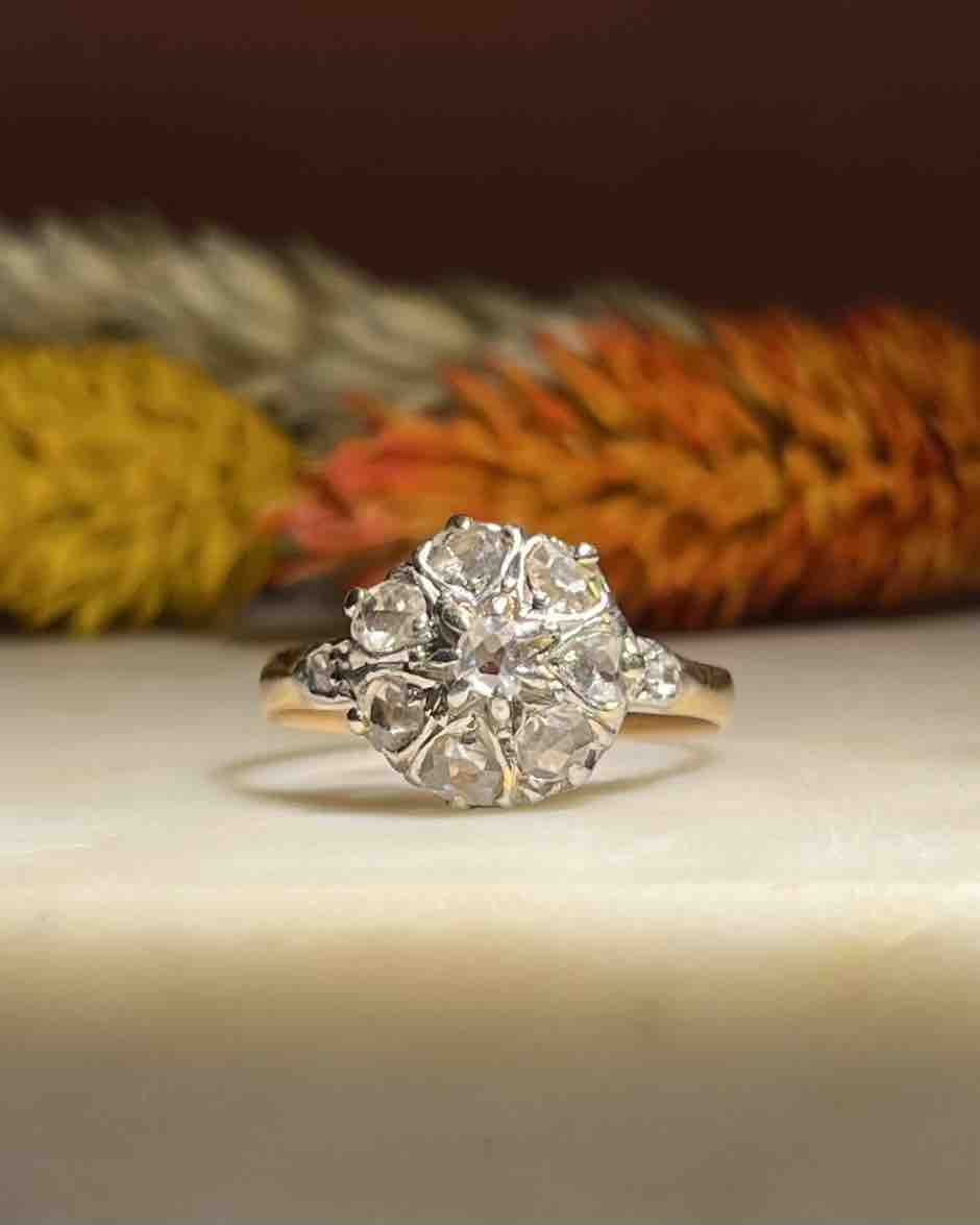 Bague Marguerite Art - Déco Diamants "Clara" - Elliade Paris