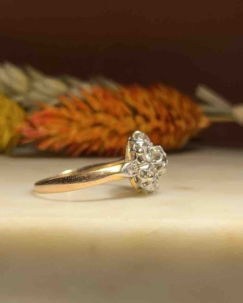 Bague Marguerite Art - Déco Diamants "Clara" - Elliade Paris