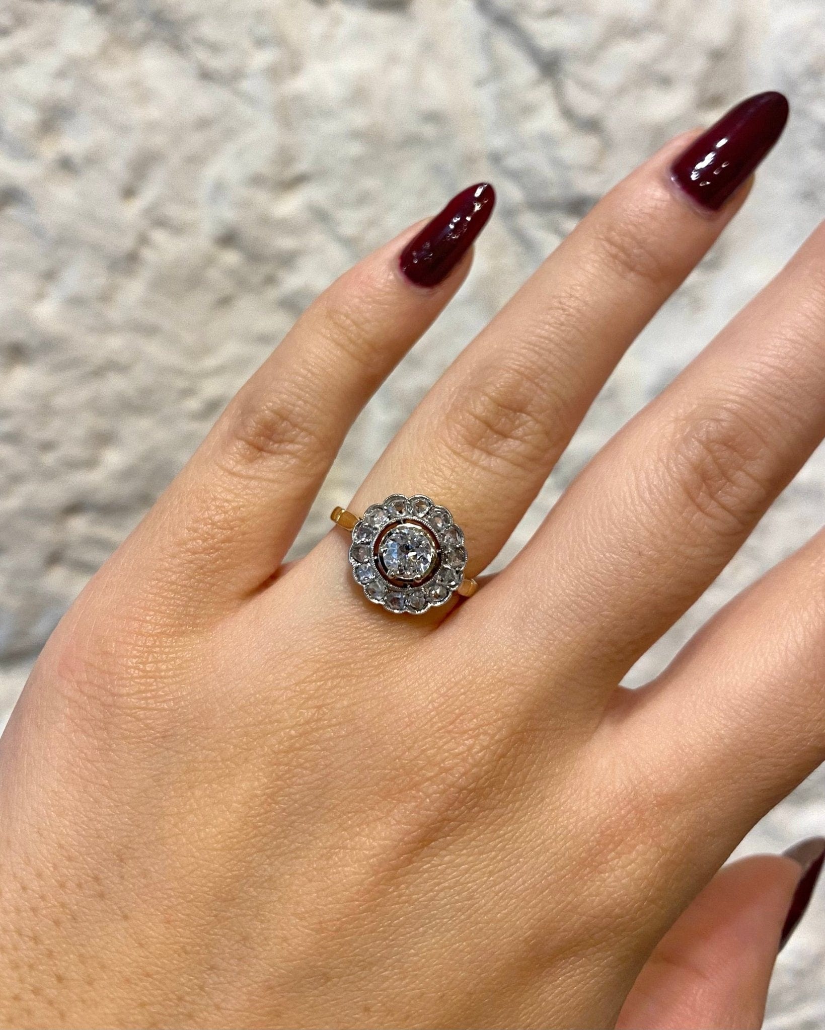 Bague Marguerite Art Déco Diamants "Emilie" - Elliade Paris