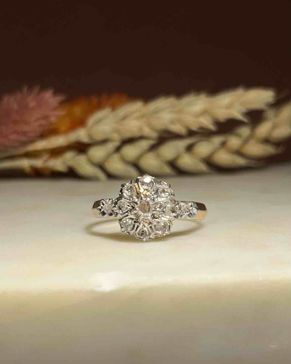 Bague Marguerite Art - Déco Diamants "Isabelle" - Elliade Paris