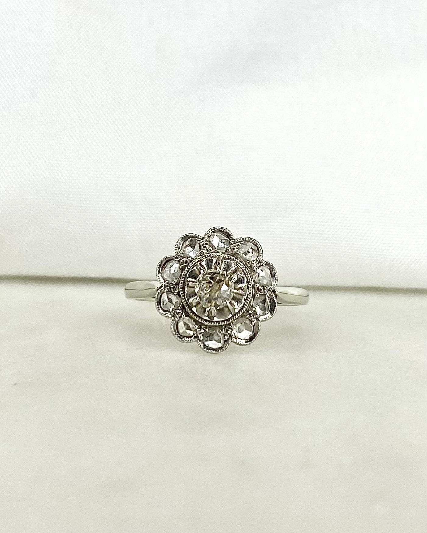 Bague Marguerite Art déco Diamants "Sarah" - Elliade Paris