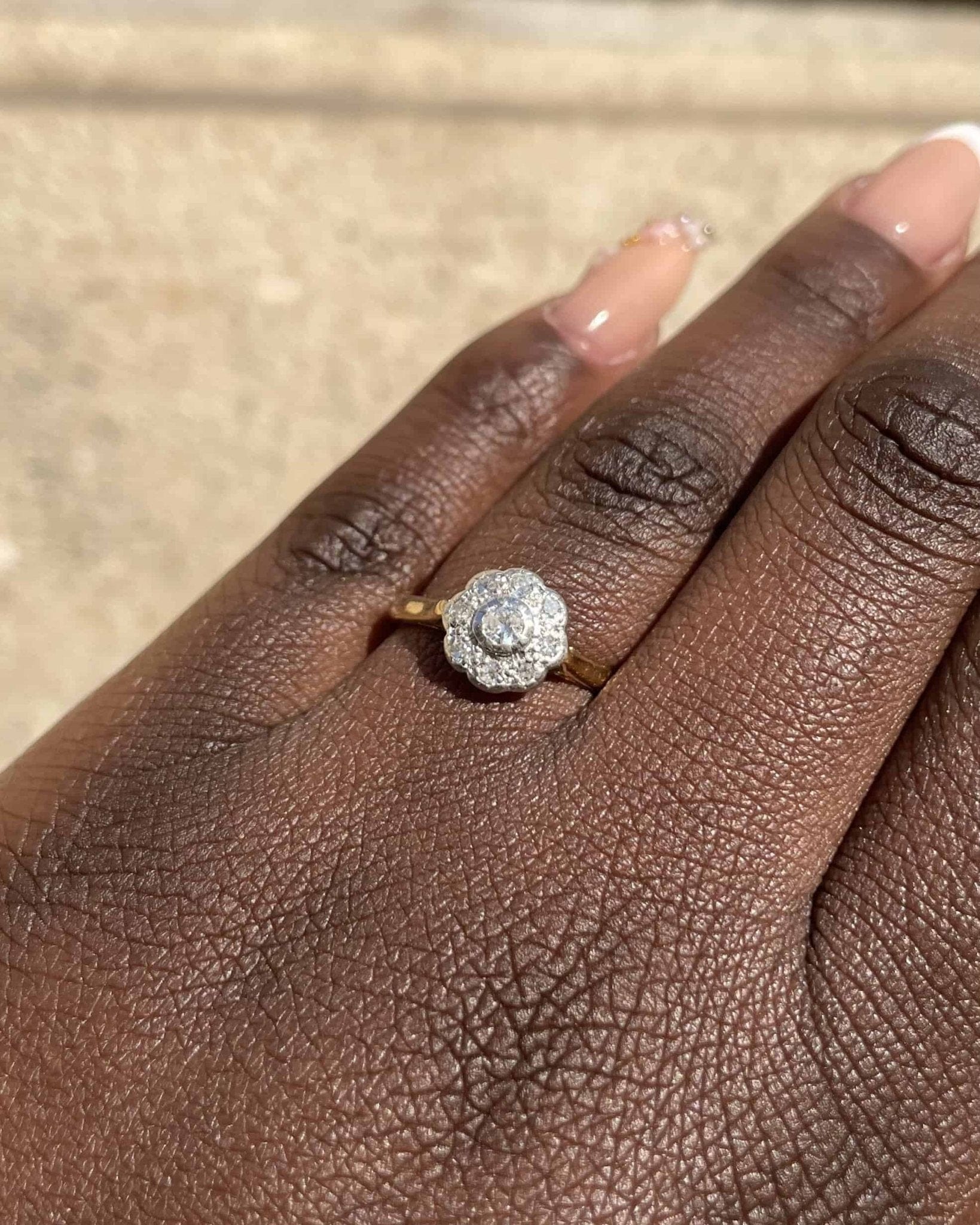 Bague Marguerite Art - Déco Diamants "Susan" - Elliade Paris