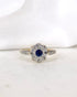 Bague Marguerite Art - Déco Saphir 0.12 carat & 8 Diamants “Nérée” - Elliade Paris