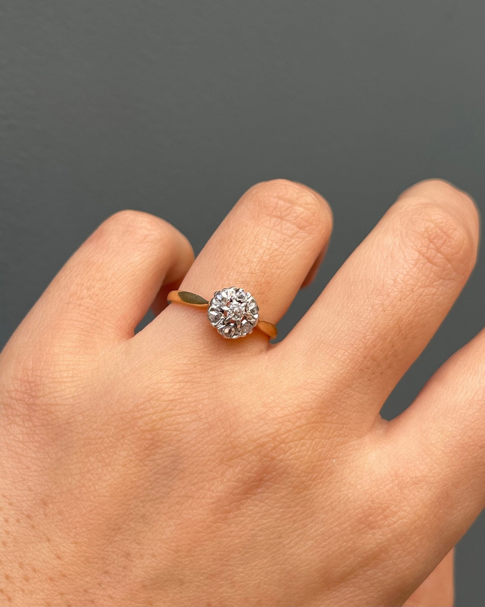 Bague Marguerite Art - Nouveau 7 Diamants "Ophélie" - Elliade Paris