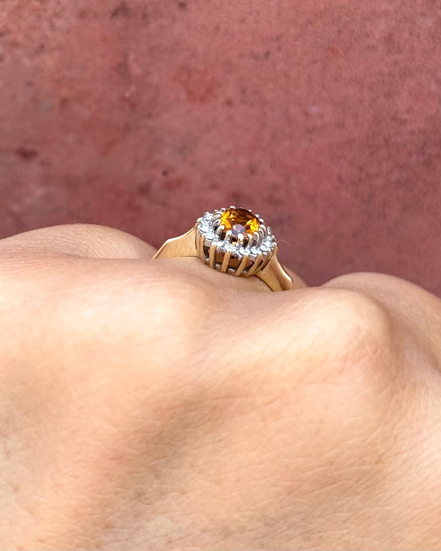 Bague Marguerite Citrine 0.75 carat & Diamants "Sandrine" - Elliade Paris