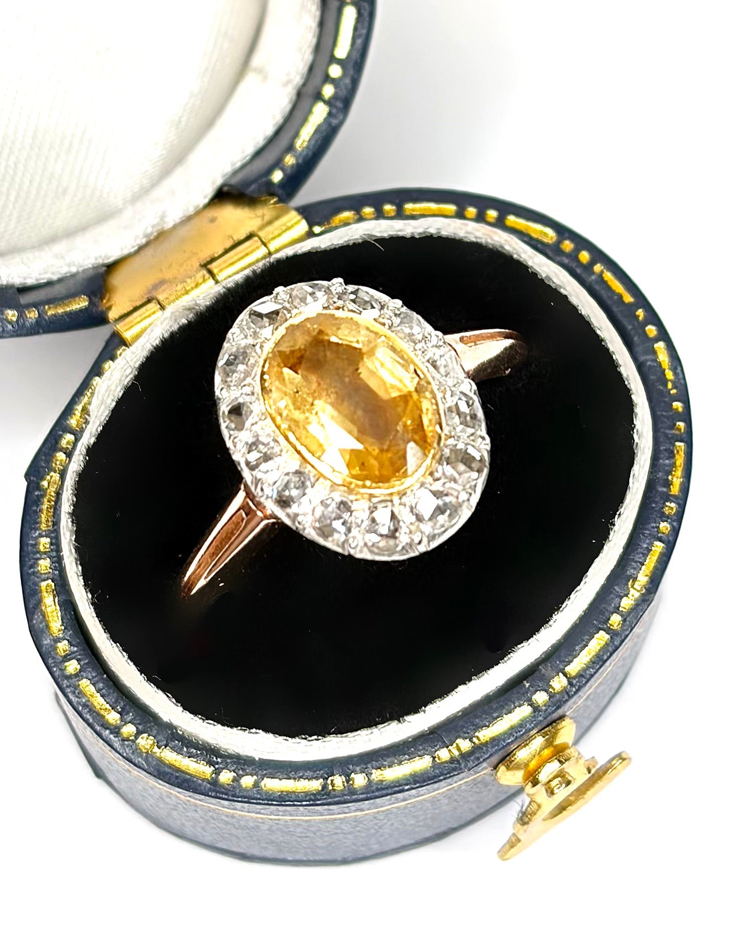 Bague Marguerite Citrine 1.42 carat & Diamants 4.1g "Leonora" - Elliade Paris