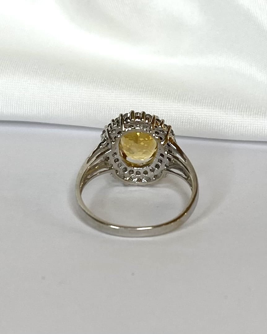 Bague Marguerite Citrine 2.84 carats & 48 Diamants "Sol" - Elliade Paris