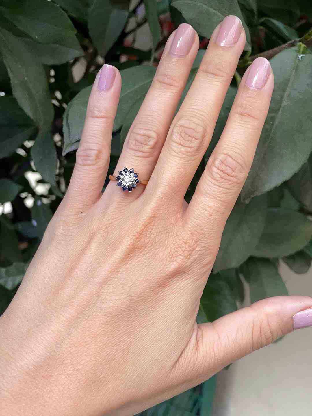 Bague Marguerite Diamant & Saphirs "Taty" - Elliade Paris