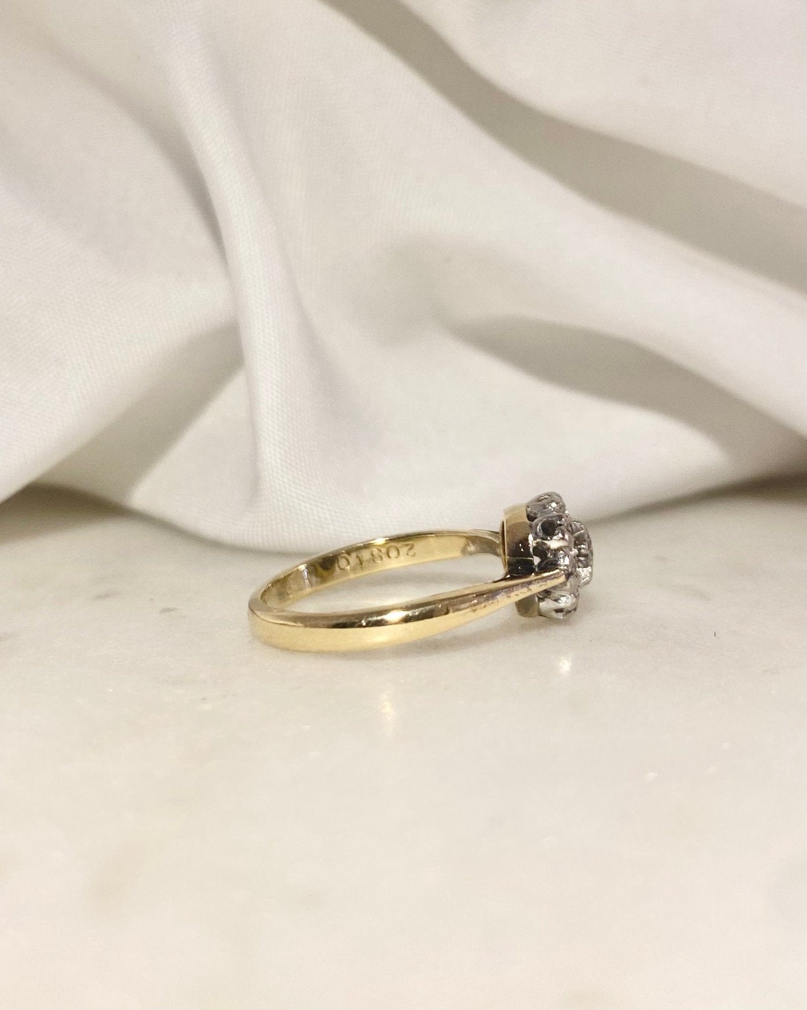 Bague Marguerite Diamants 0.16 carat "Zélie" - Elliade Paris