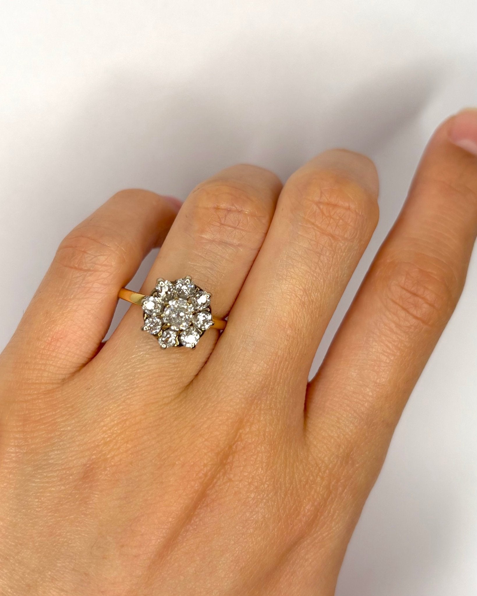 Bague Marguerite Diamants 1 carat & Or 3.71g "Clara" - Elliade Paris