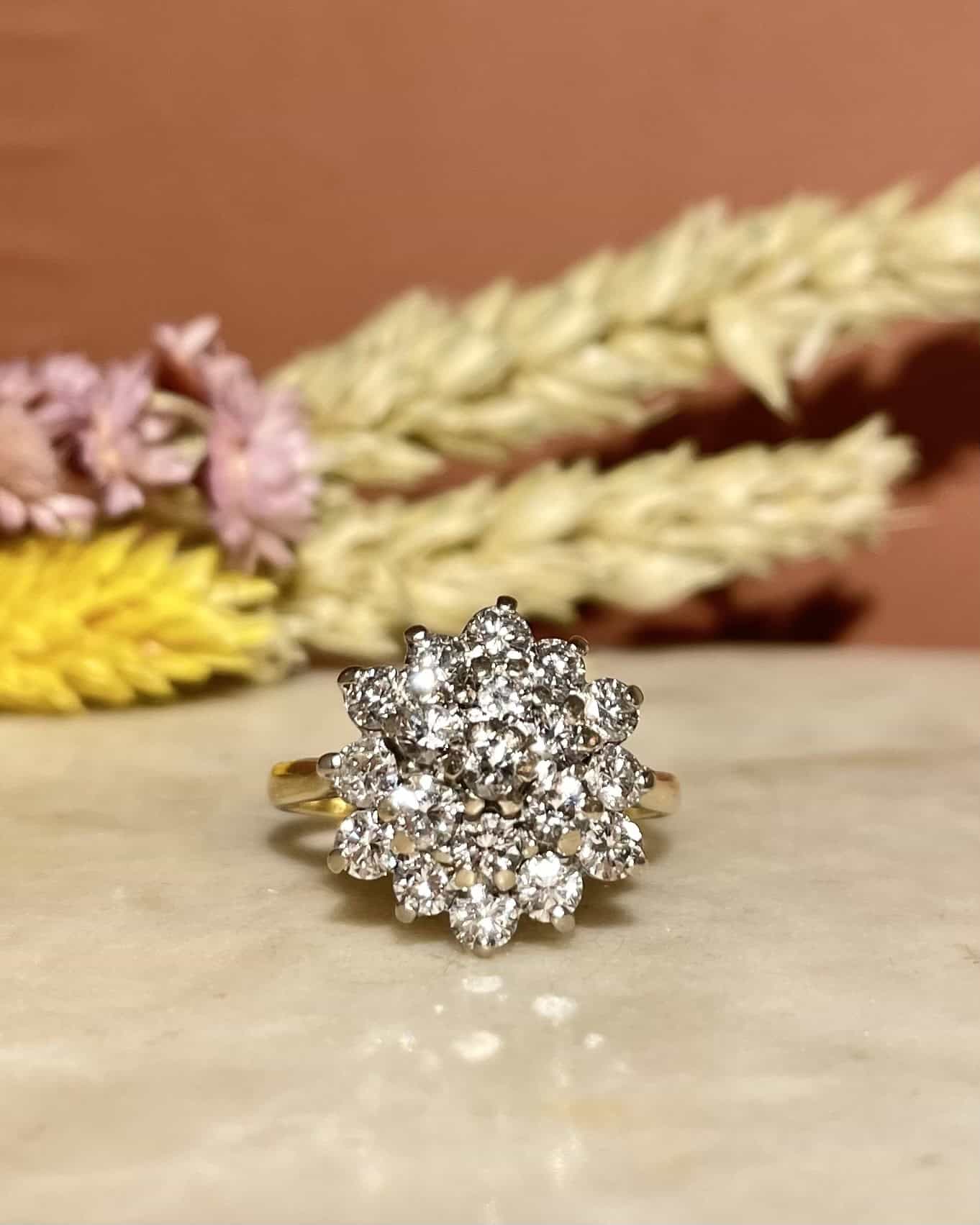 Bague Marguerite Diamants 1.14 carat "Malena" - Elliade Paris