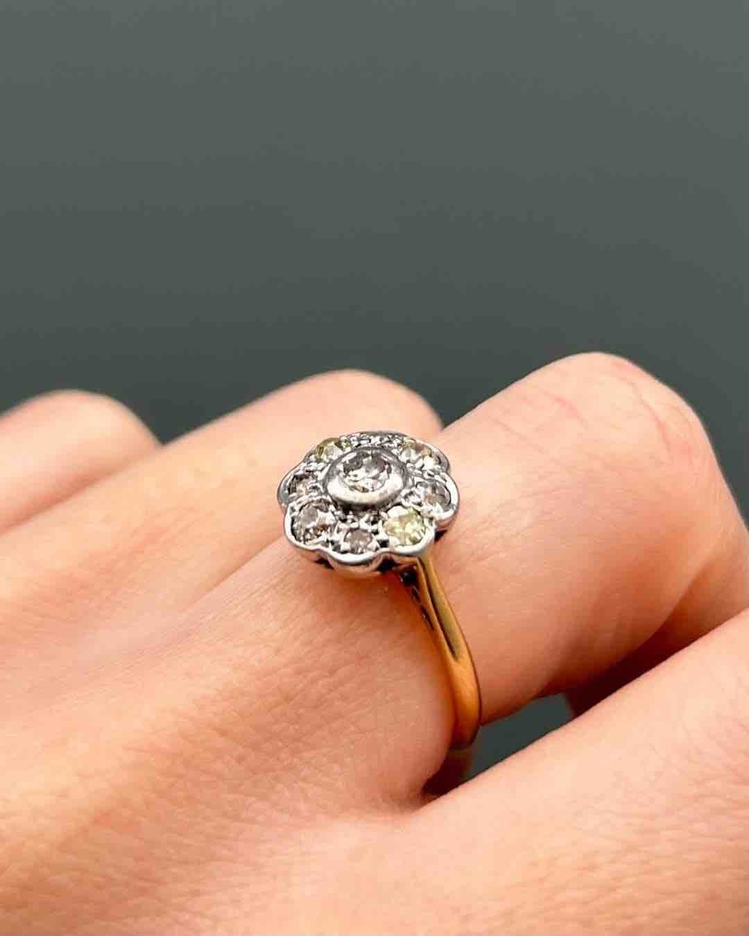 Bague Marguerite Diamants Début du XXe Siècle "Zohra" - Elliade Paris