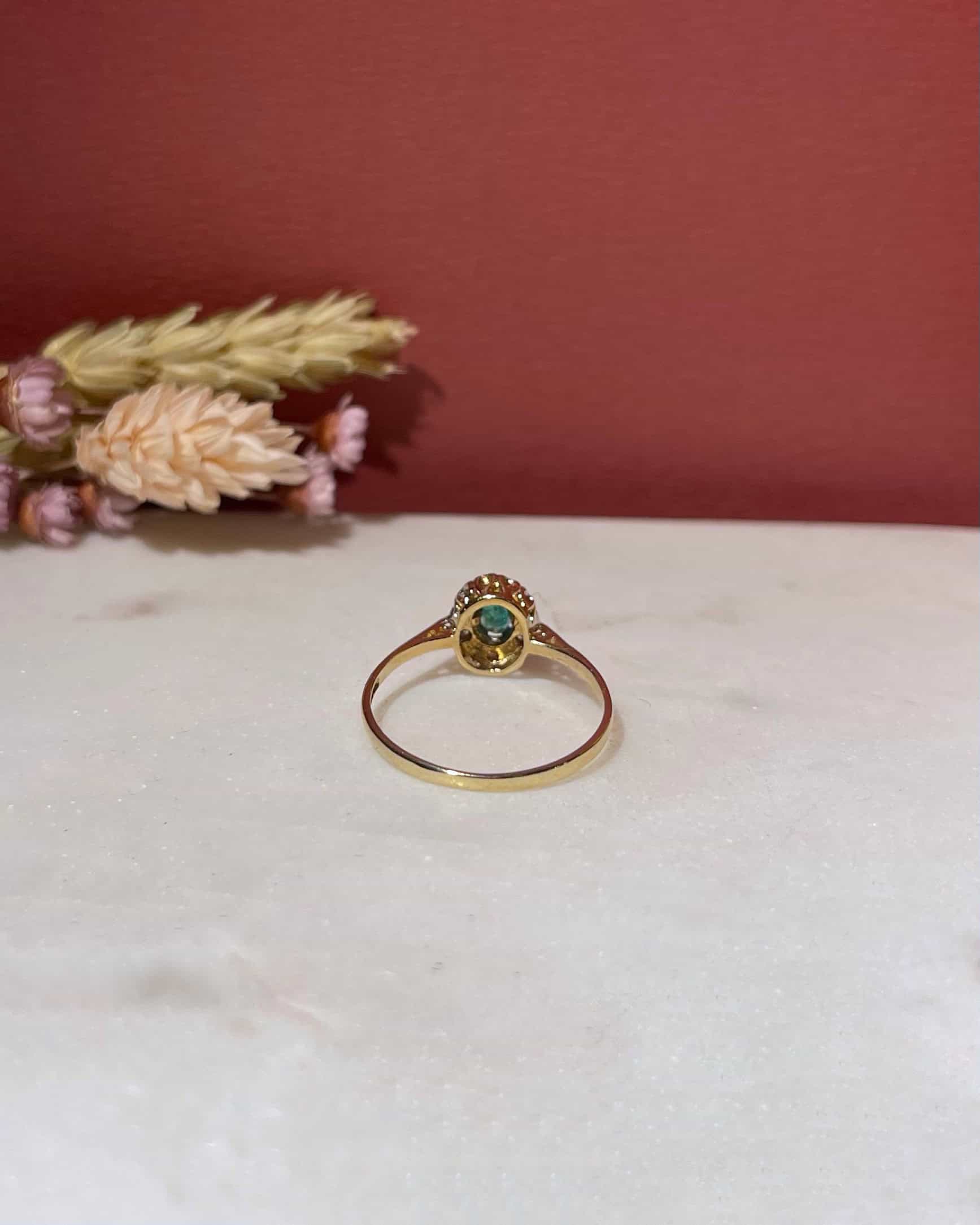 Bague Marguerite Émeraude & Diamants "Lenie"