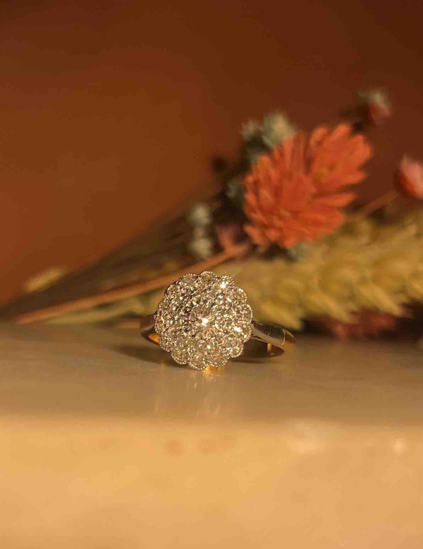 Bague Art-déco 29 diamants "Colombe"