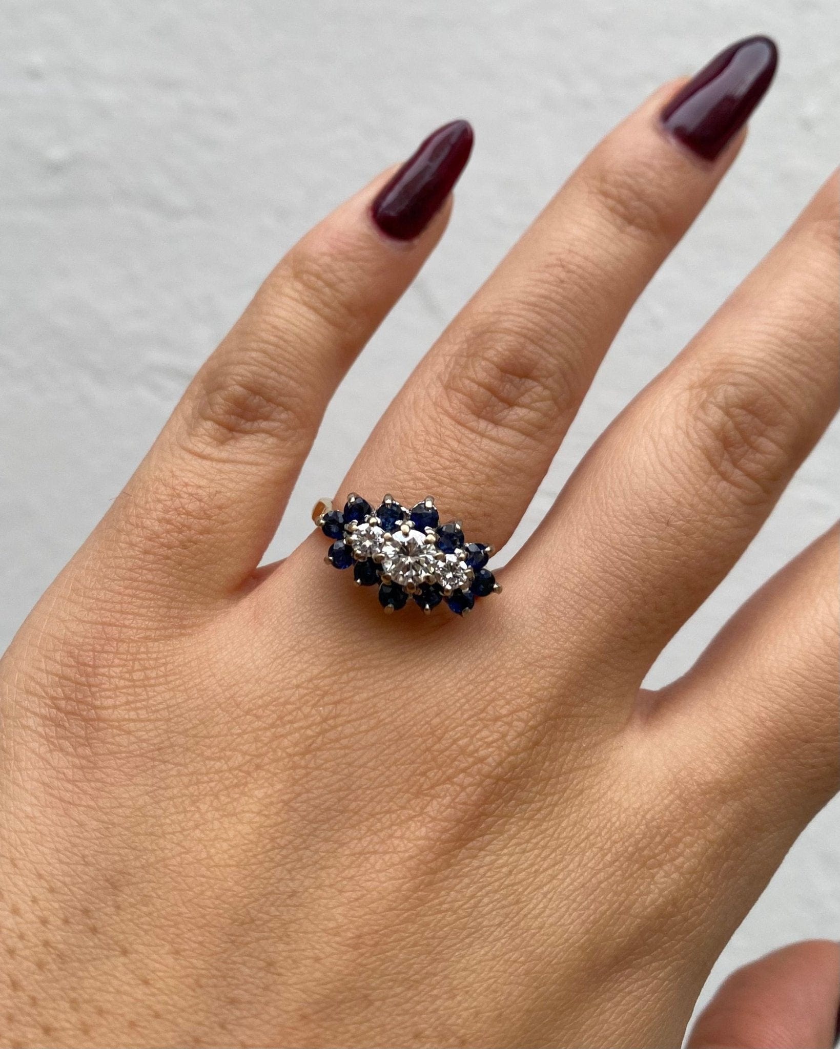 Bague Marguerite Diamants & Saphirs "Giulia" - Elliade Paris