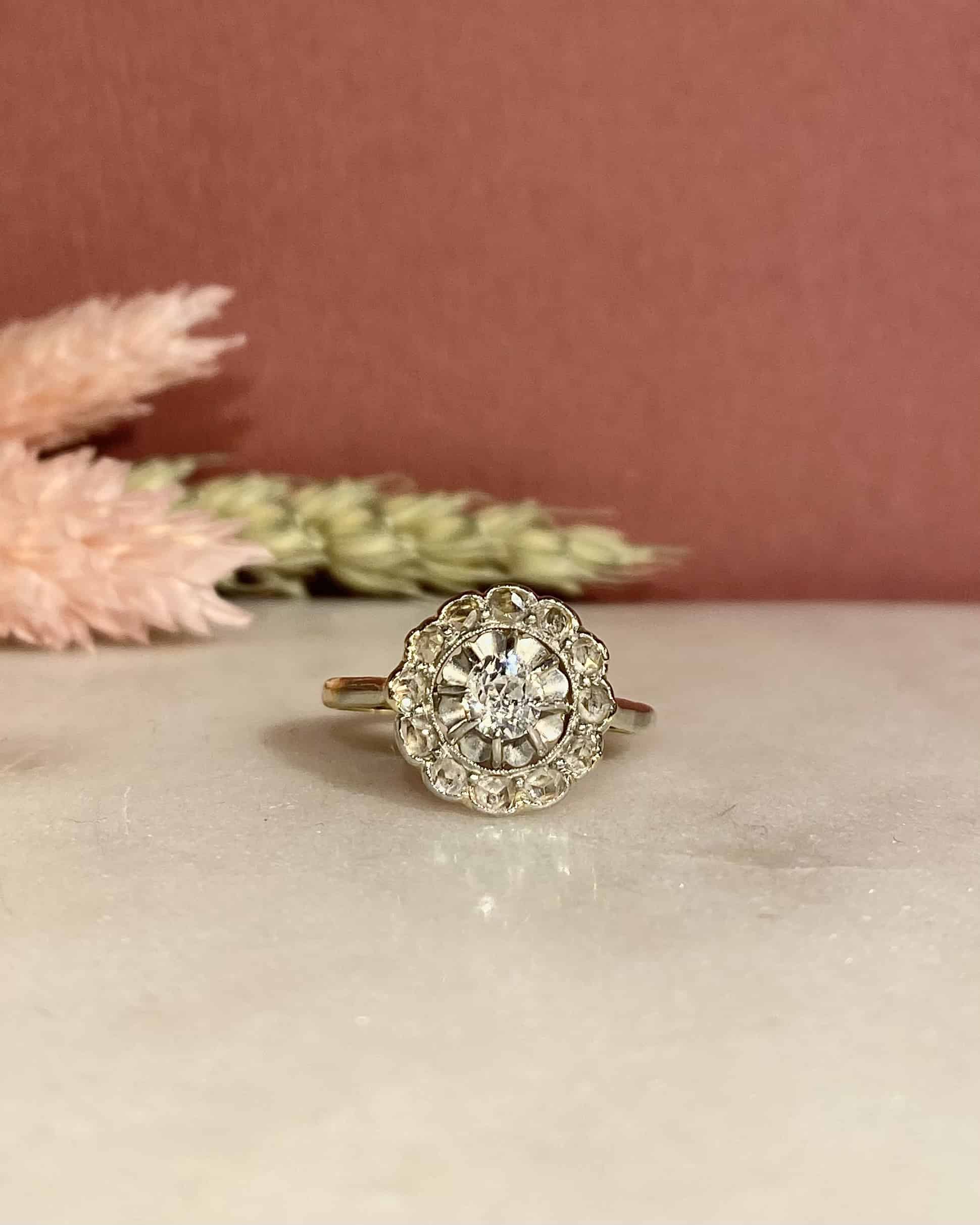 Bague Marguerite Art-Déco Diamants "Brianne"