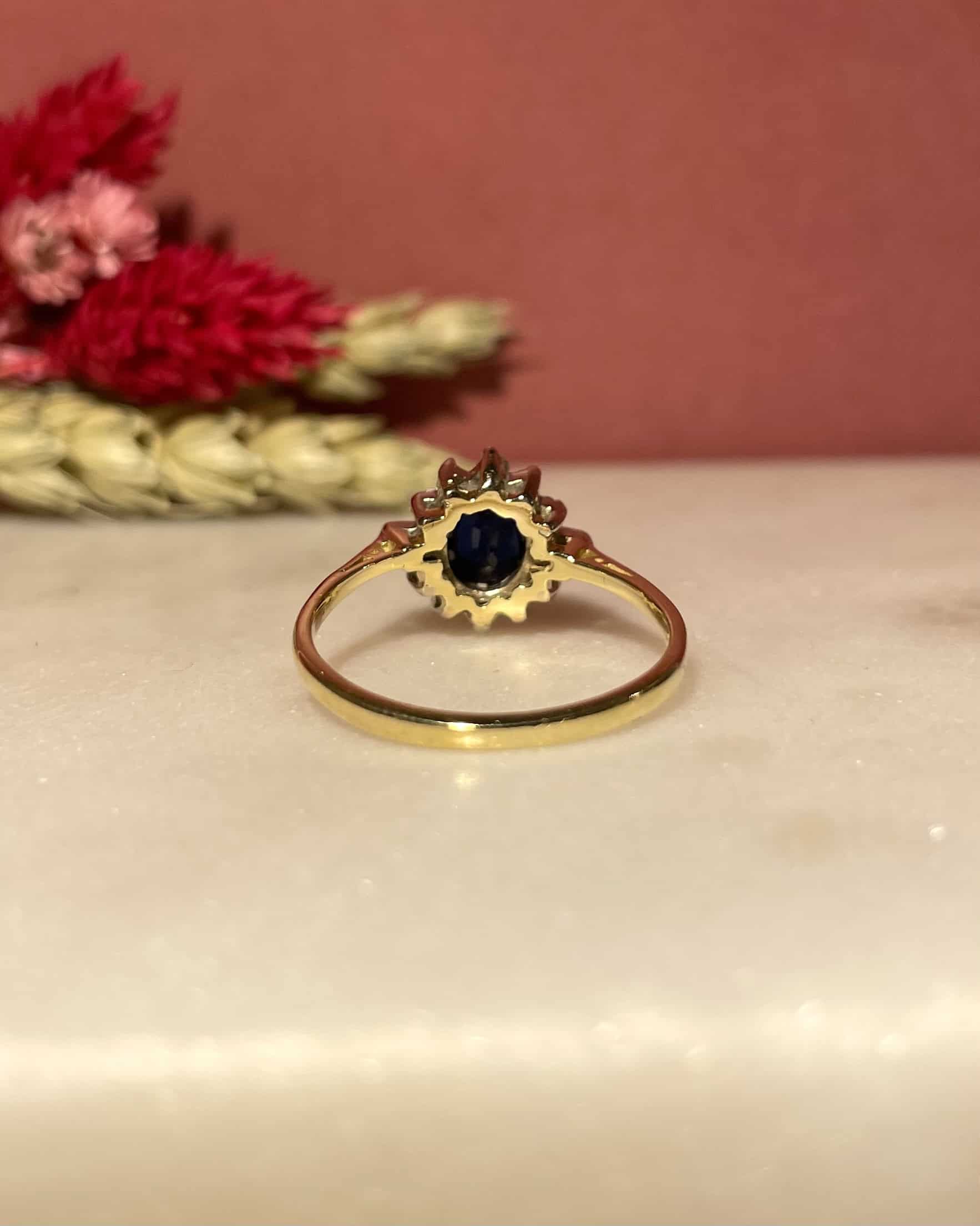 Bague Marguerite Saphir 1 carat & Diamants "Wendy"