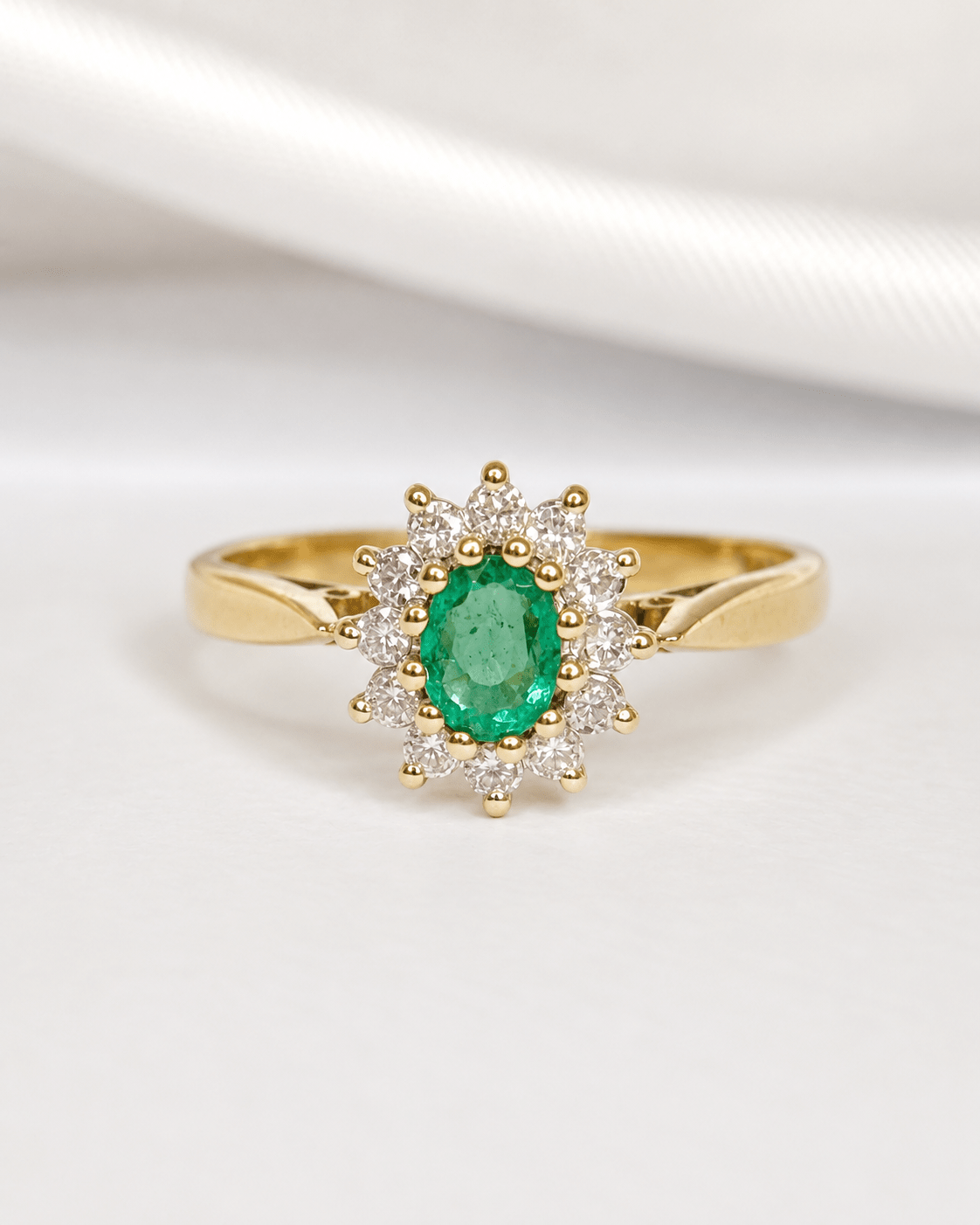 Bague Marguerite Émeraude & Diamants "Agnes" - Elliade Paris