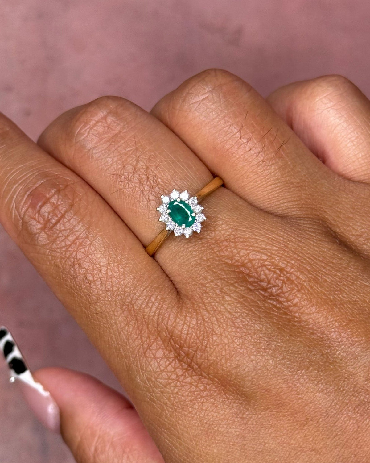 Bague Marguerite Émeraude & Diamants "Amélie" - Elliade Paris