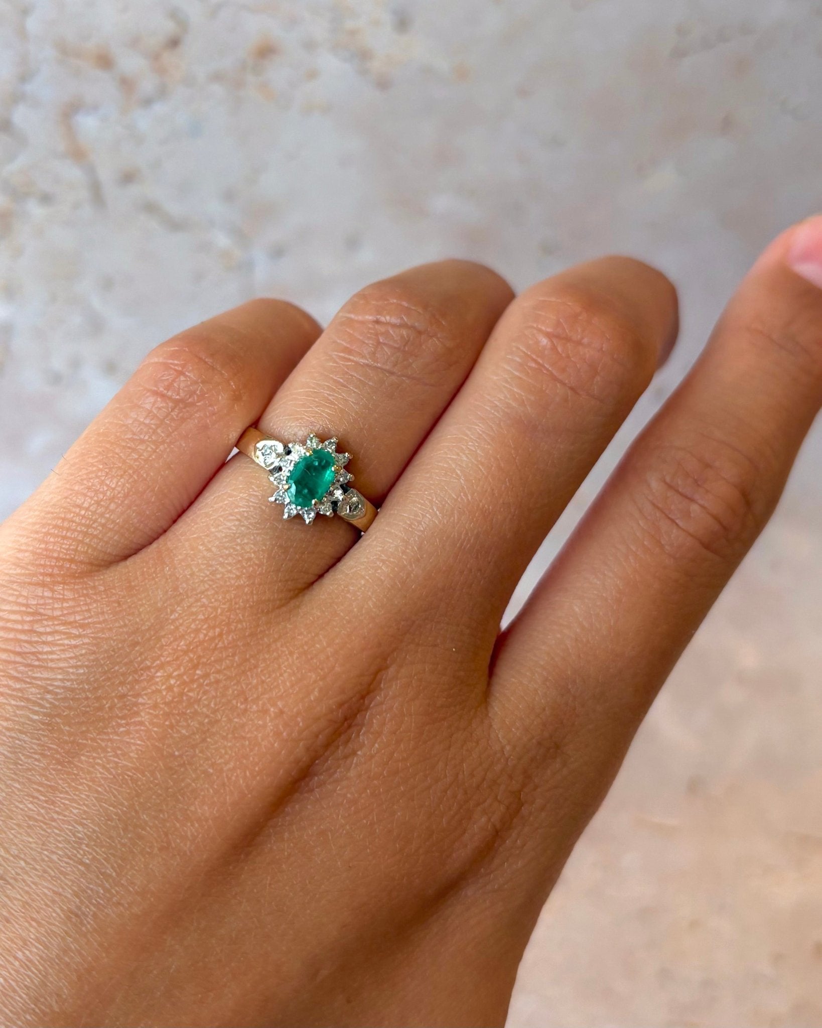 Bague Marguerite Émeraude & Diamants "Donna" - Elliade Paris