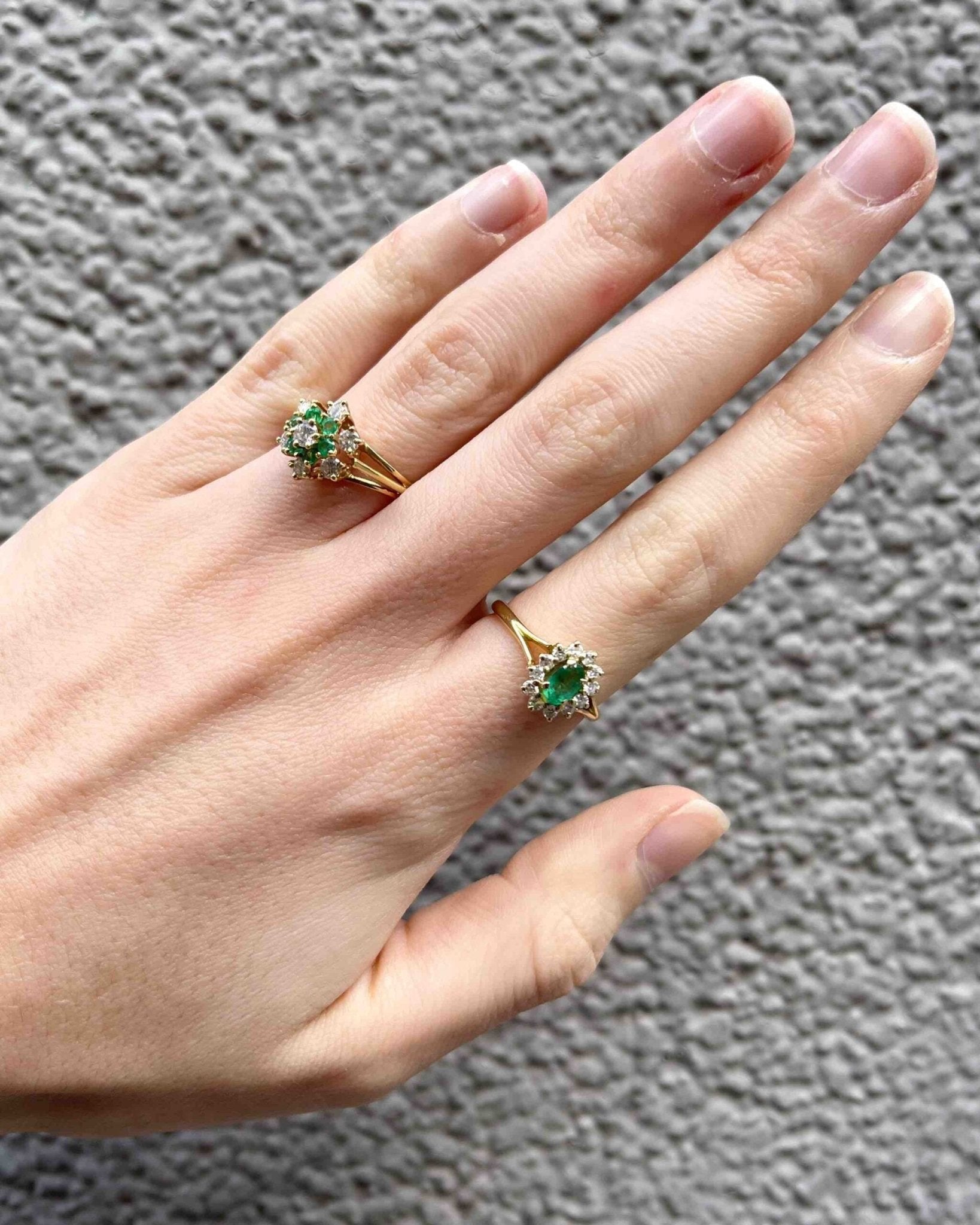 Bague Marguerite émeraude & diamants "Maryem" - Elliade Paris