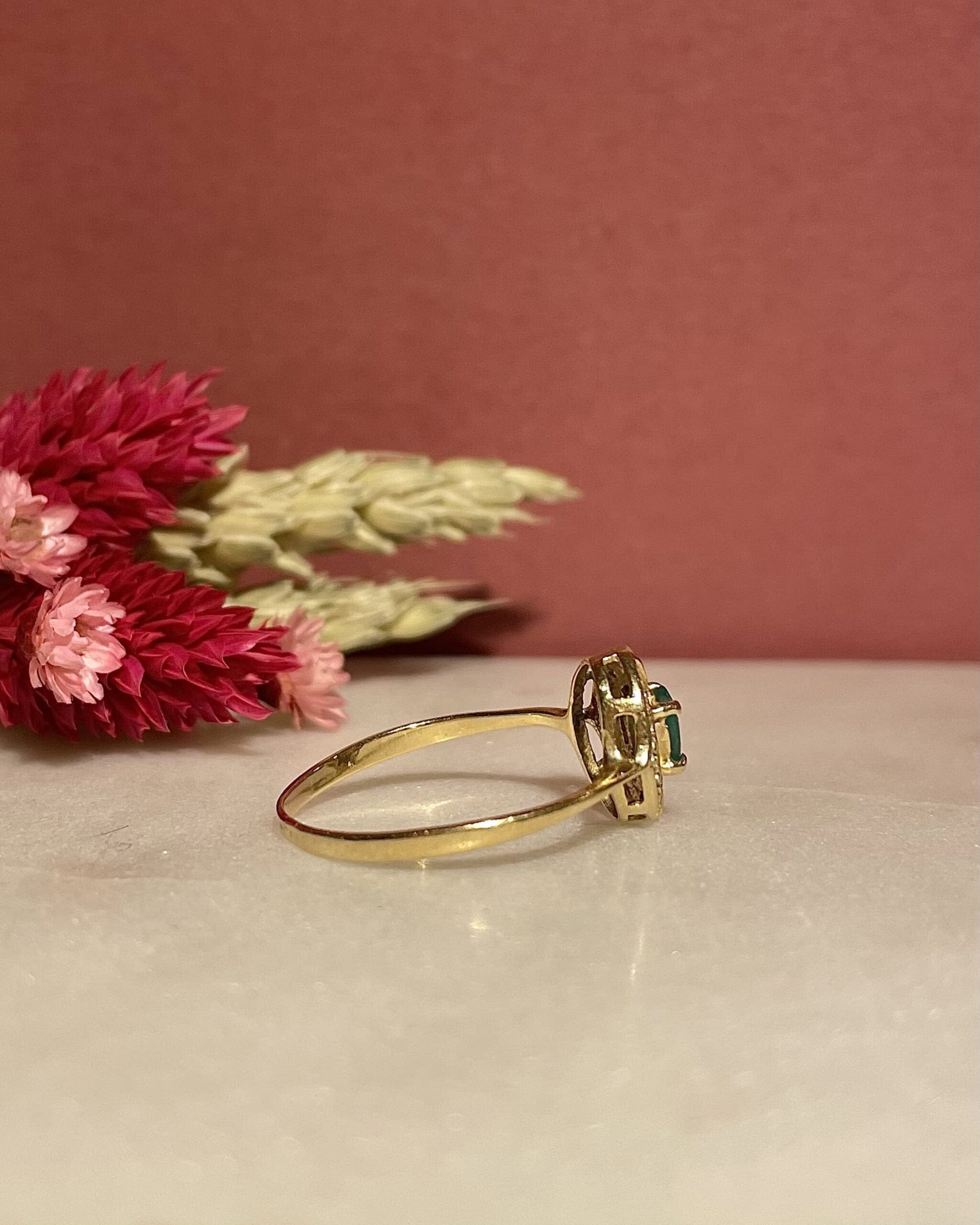 Bague Style Art-Déco Émeraude & Diamants "Victorya"