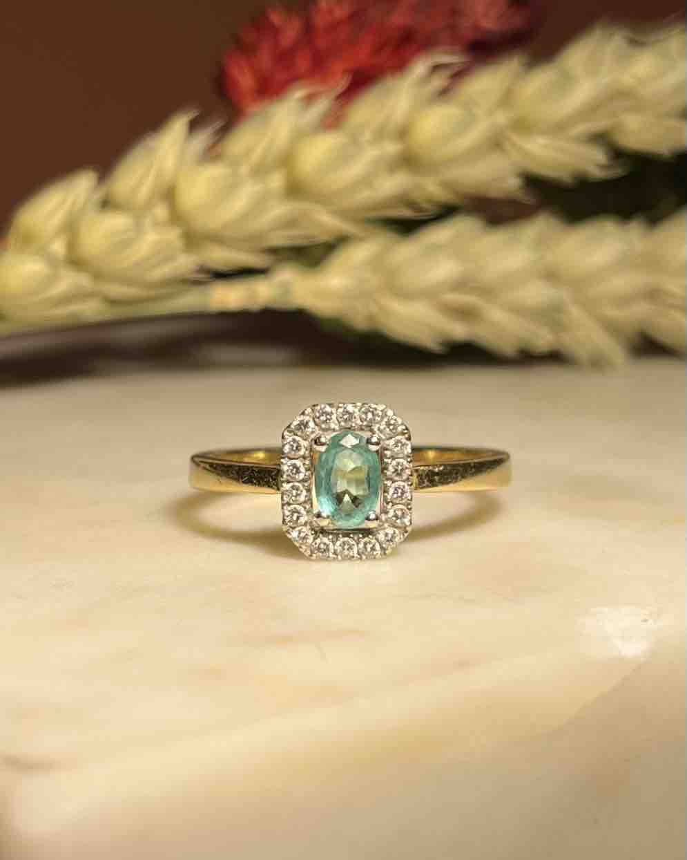 Bague Marguerite Émeraude et Diamants "Selena" - Elliade Paris