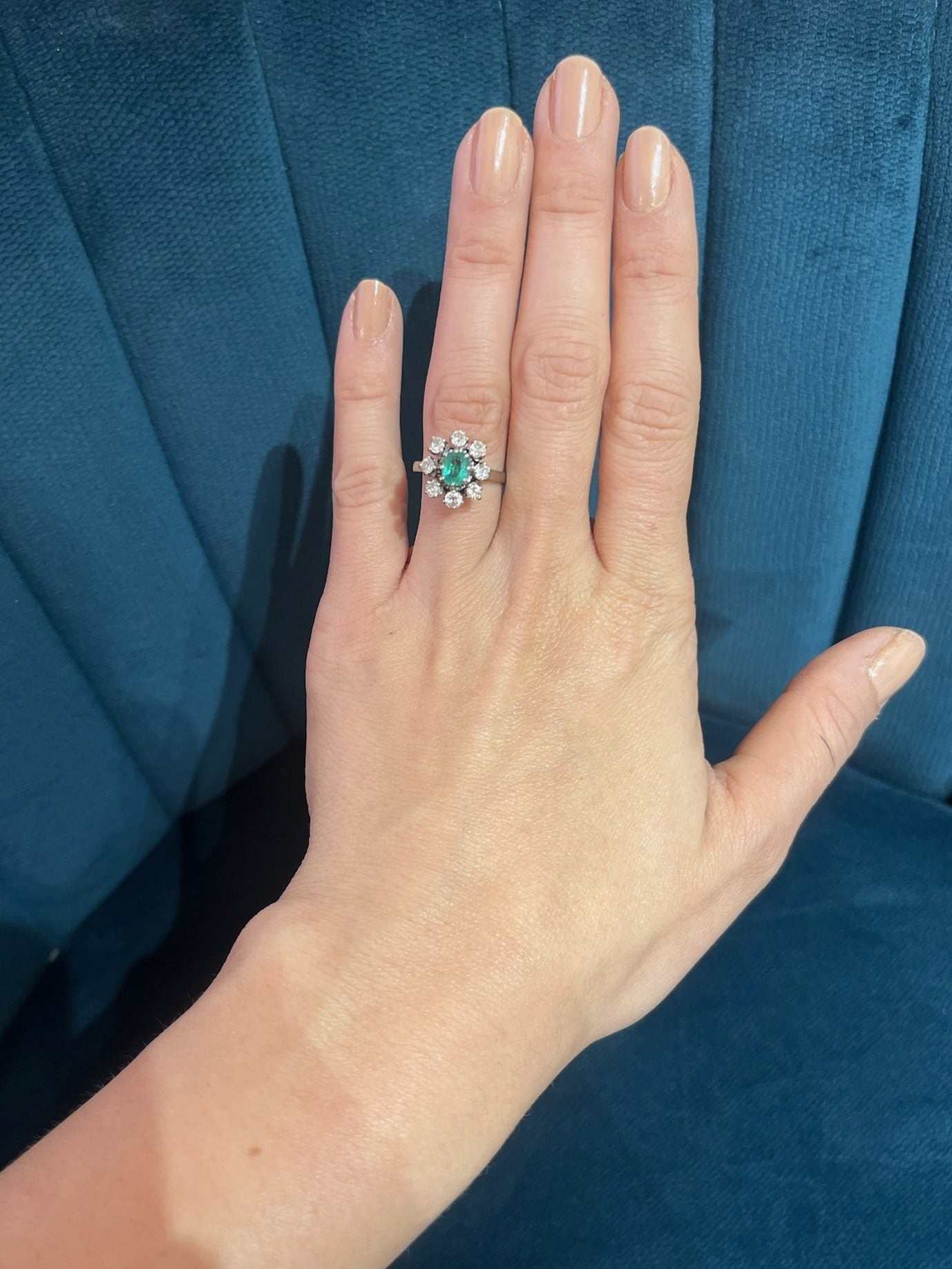 Bague Marguerite Émeraude et Diamants "Tina" - Elliade Paris