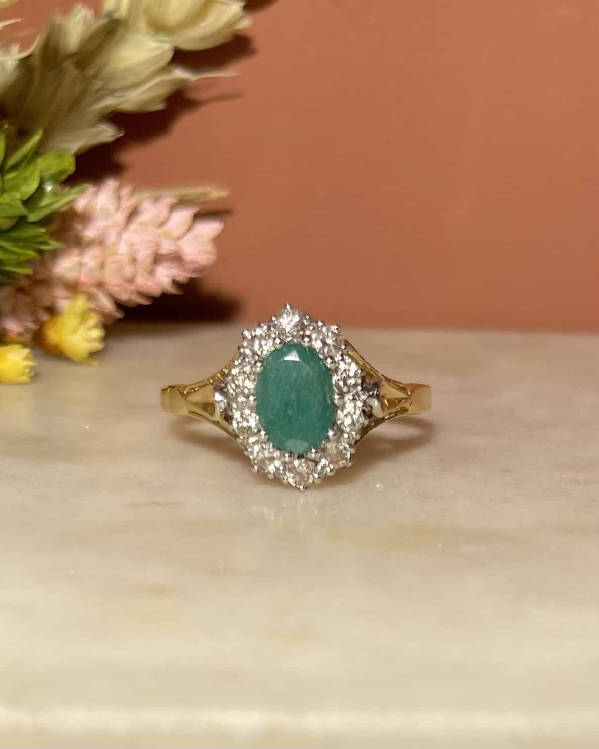 Bague Marguerite Émeraude & Diamants "Seraphina"