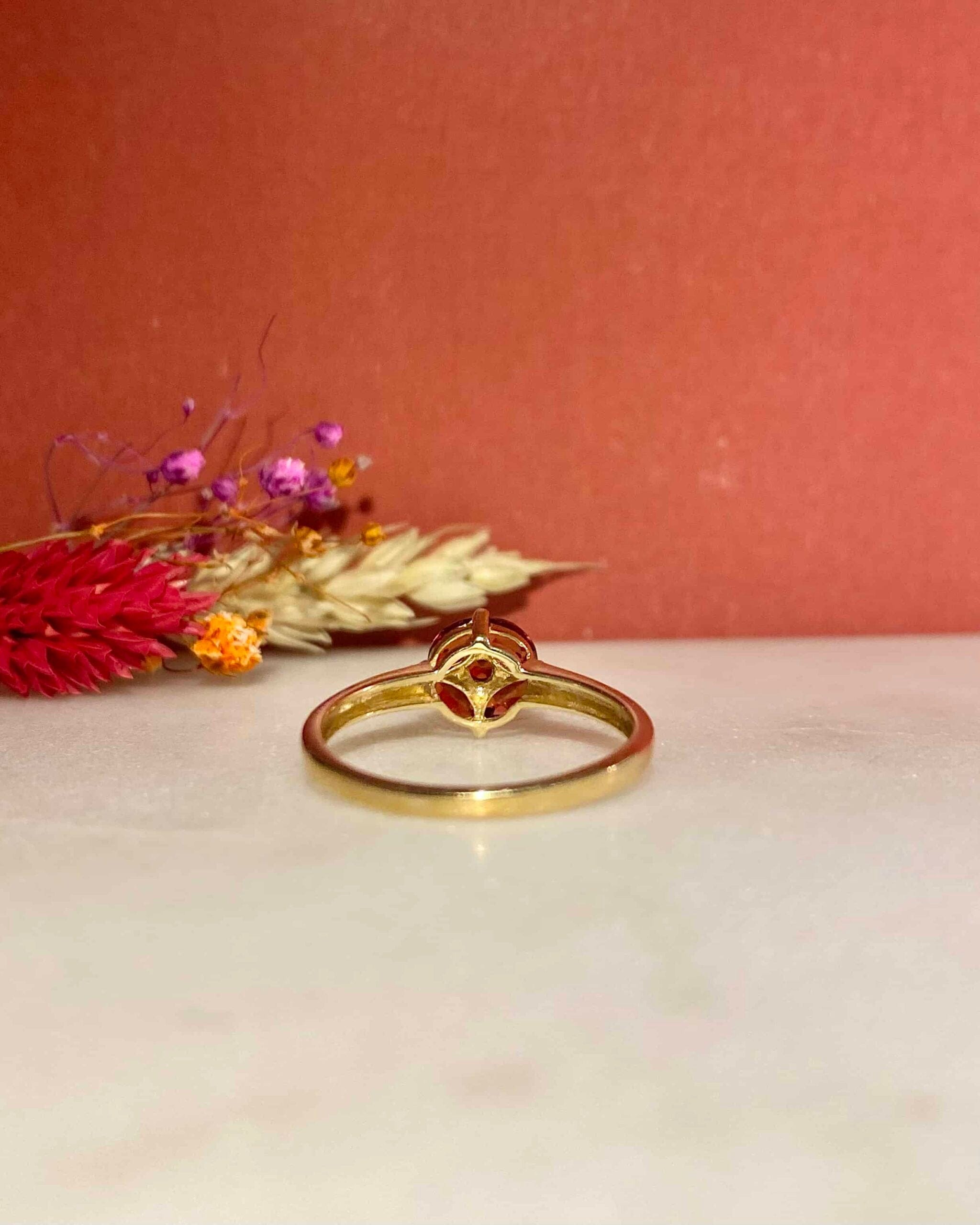 Bague Vintage Grenats 0.70 carat "Vanille"