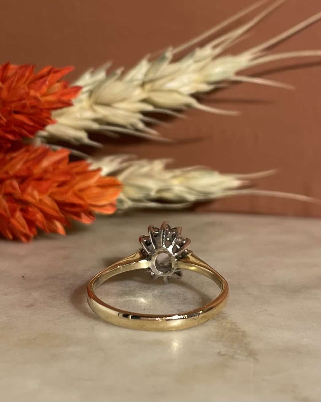 Bague Marguerite Opale & 12 Diamants "Augusta" - Elliade Paris