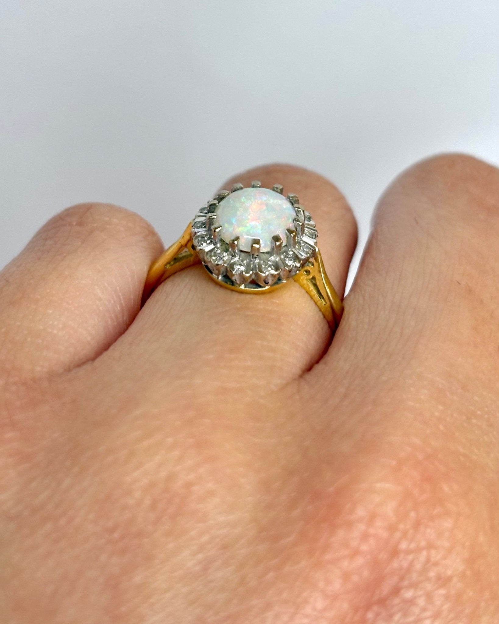 Bague Marguerite Opale & Diamants "Dorothée" - Elliade Paris