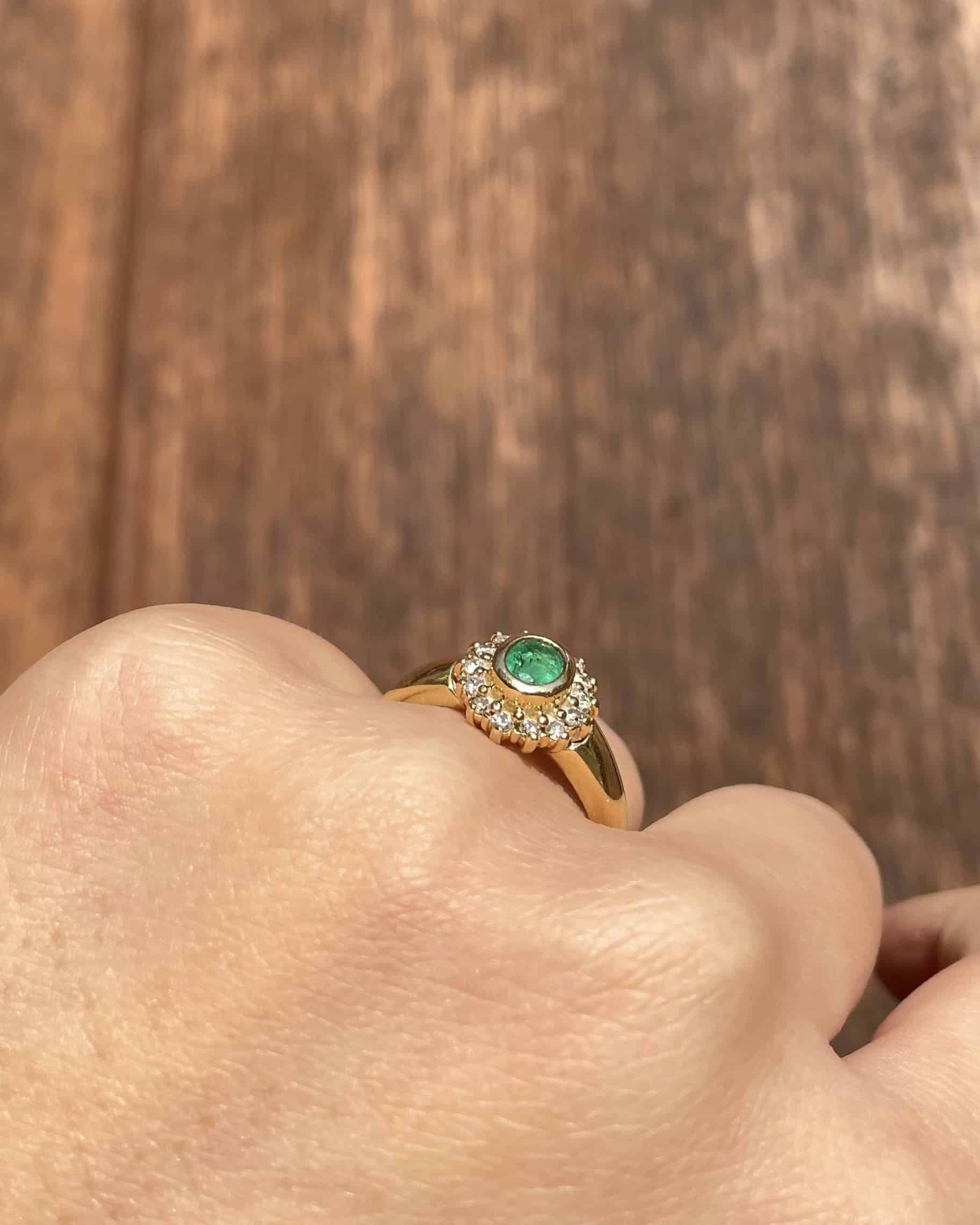 Bague Marguerite Émeraude & Diamants "Denise"