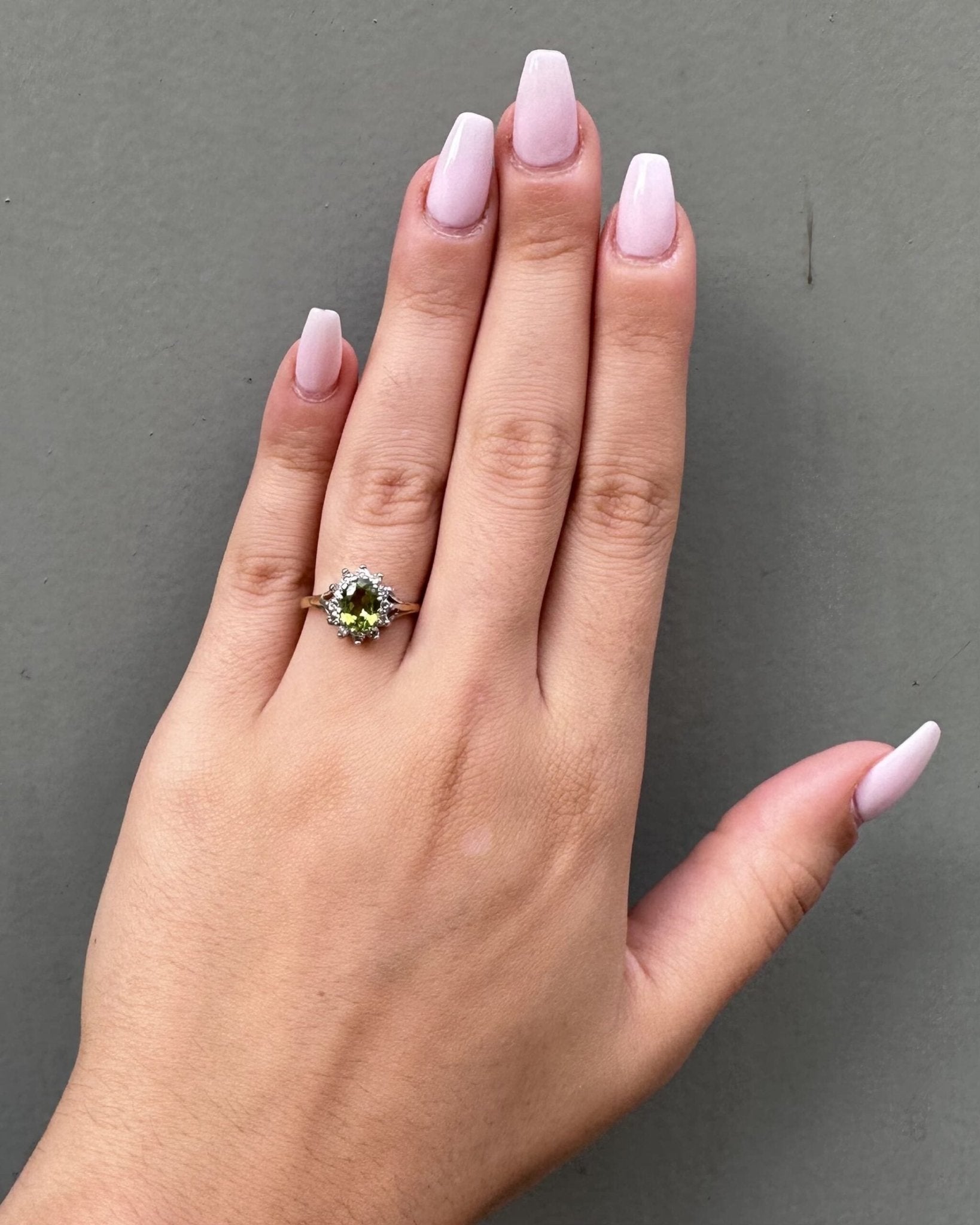 Bague Marguerite Péridot 1 carat & Diamants "Lumia" - Elliade Paris