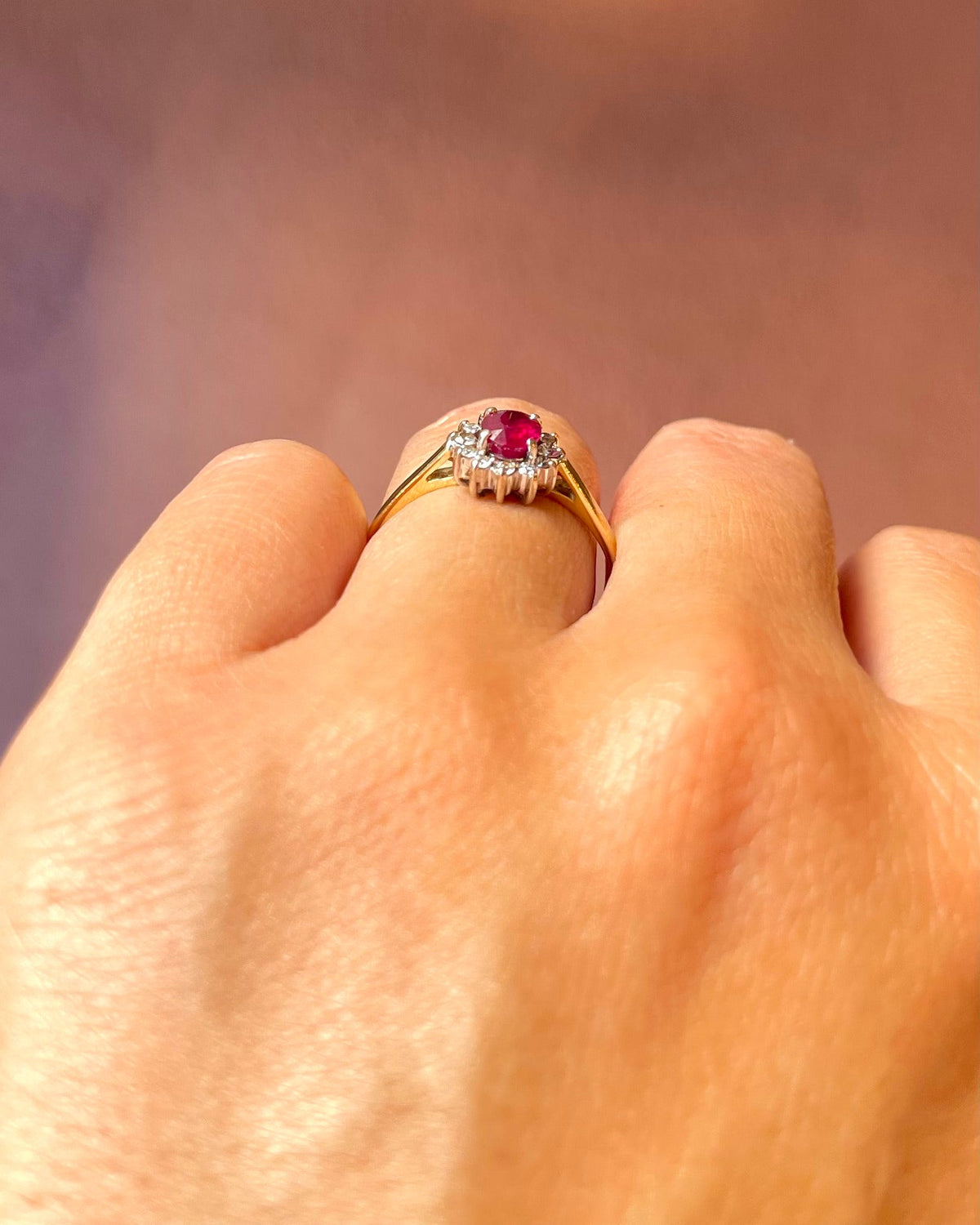Bague Marguerite Rubis 0.55 carat & Diamants "Juliette" - Elliade Paris