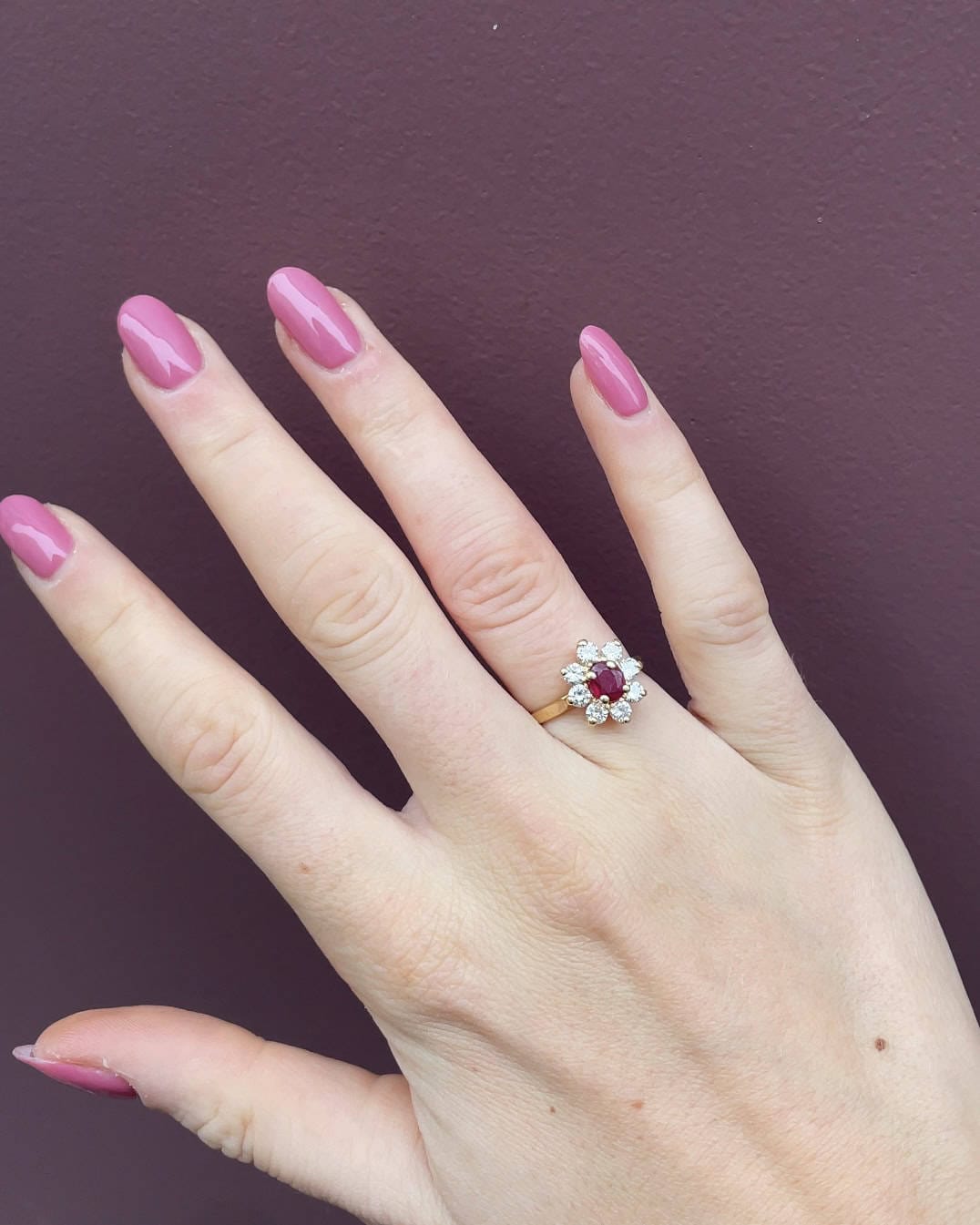 Bague Marguerite Rubis 0.60 carat & Diamants 0.70 carat "Louane" - Elliade Paris