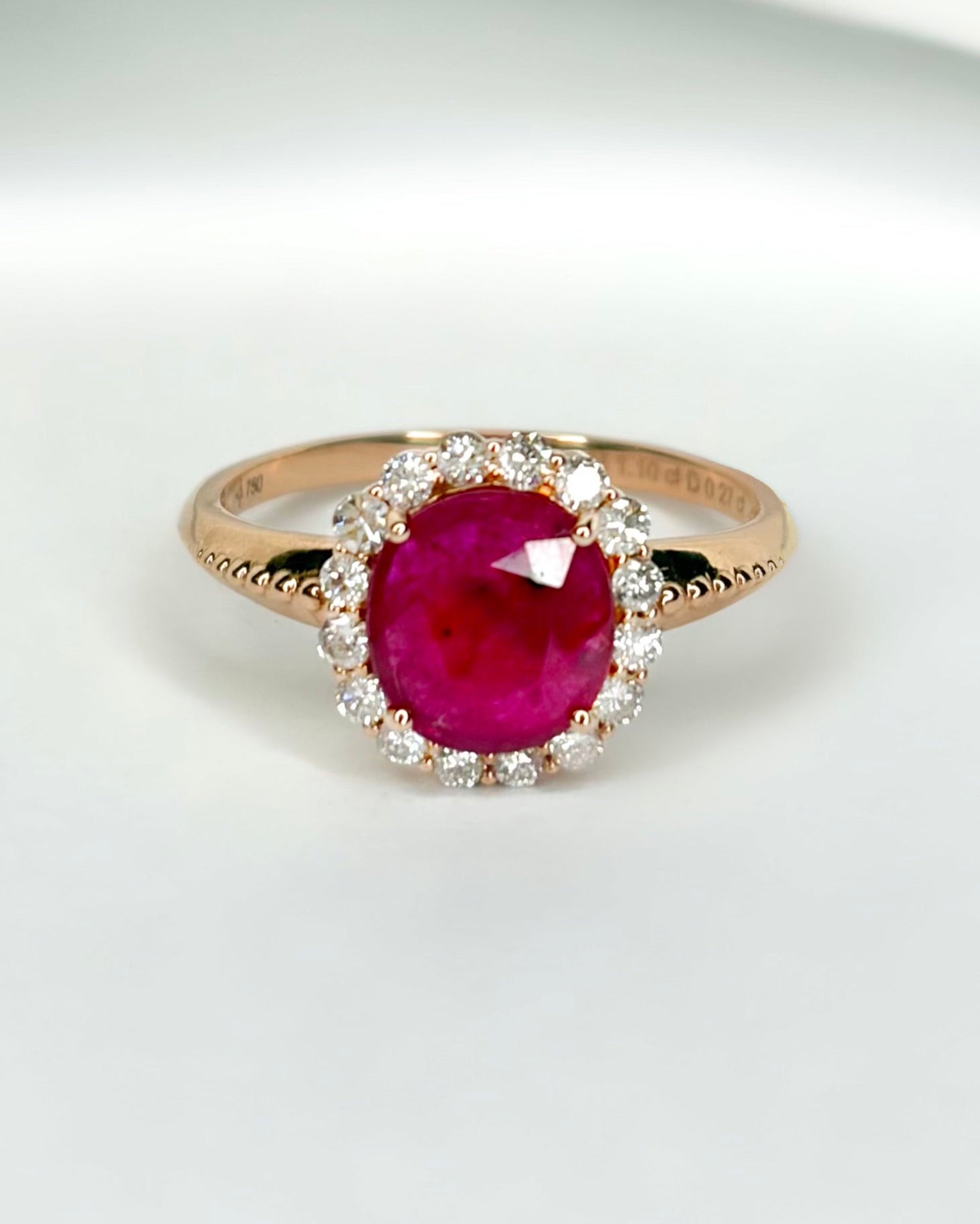 Bague Marguerite Rubis Birman 1.10 carat & Diamants 0.27 carat "Jennie" - Elliade Paris