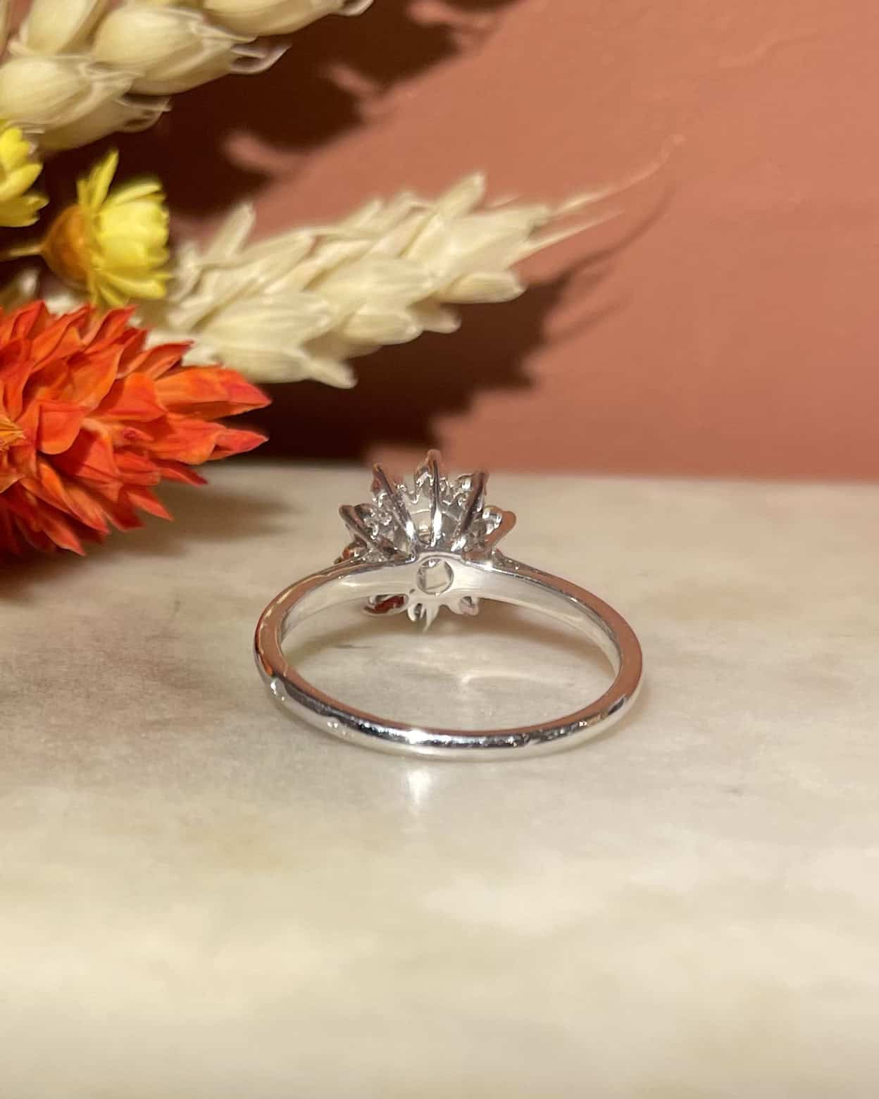 Bague Marguerite Rubis coeur Diamant "Célène" - Elliade Paris