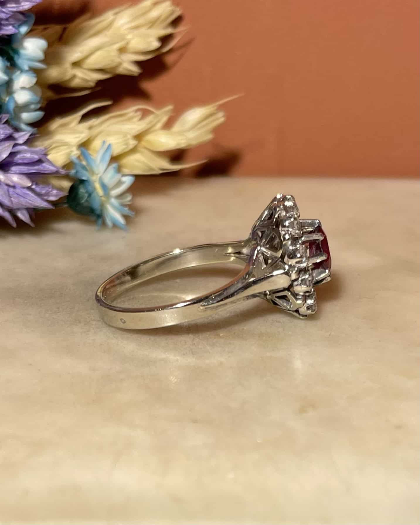 Bague Marguerite Rubis & Diamants "Chiara" - Elliade Paris