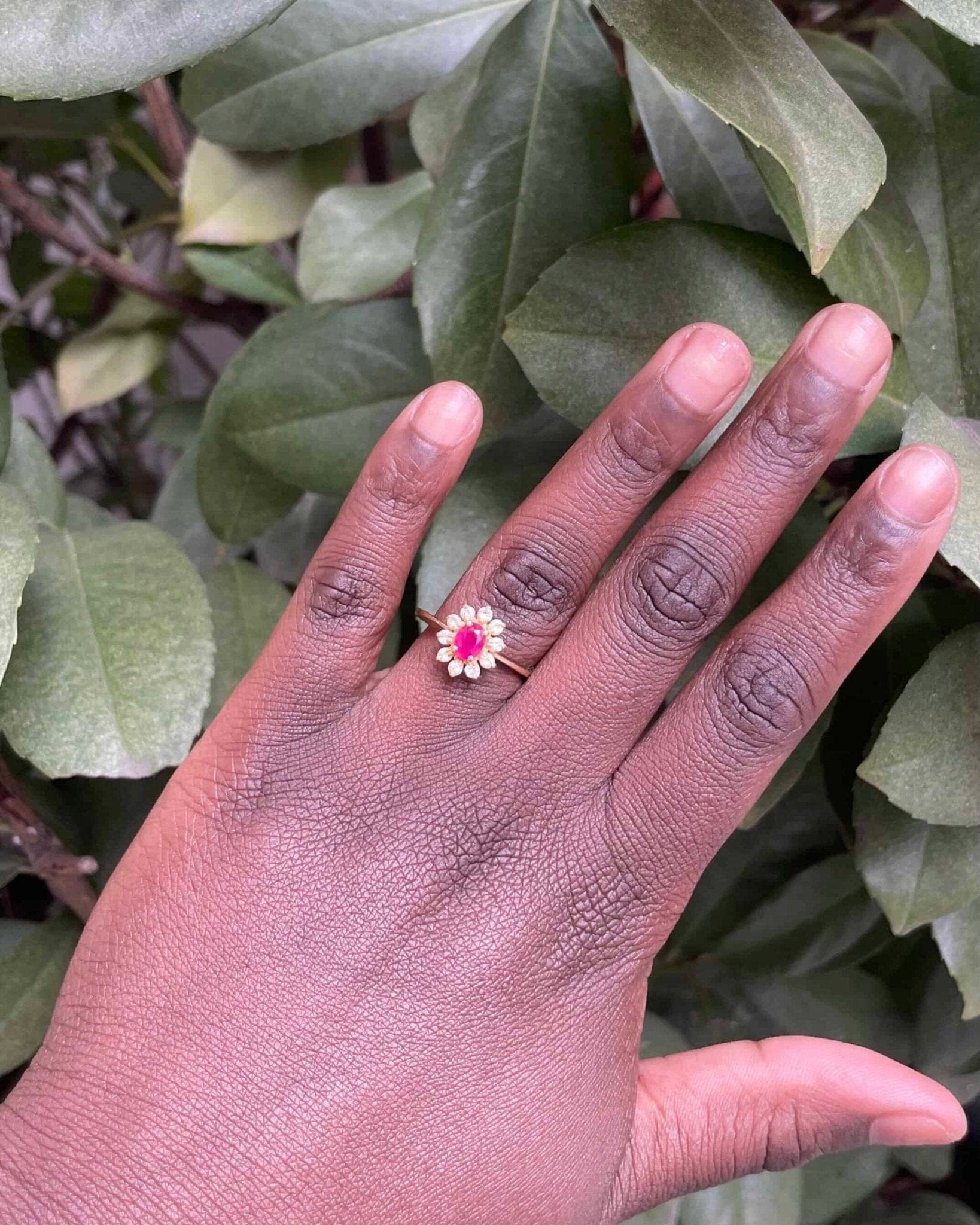 Bague Marguerite Rubis & Diamants "Lya" - Elliade Paris