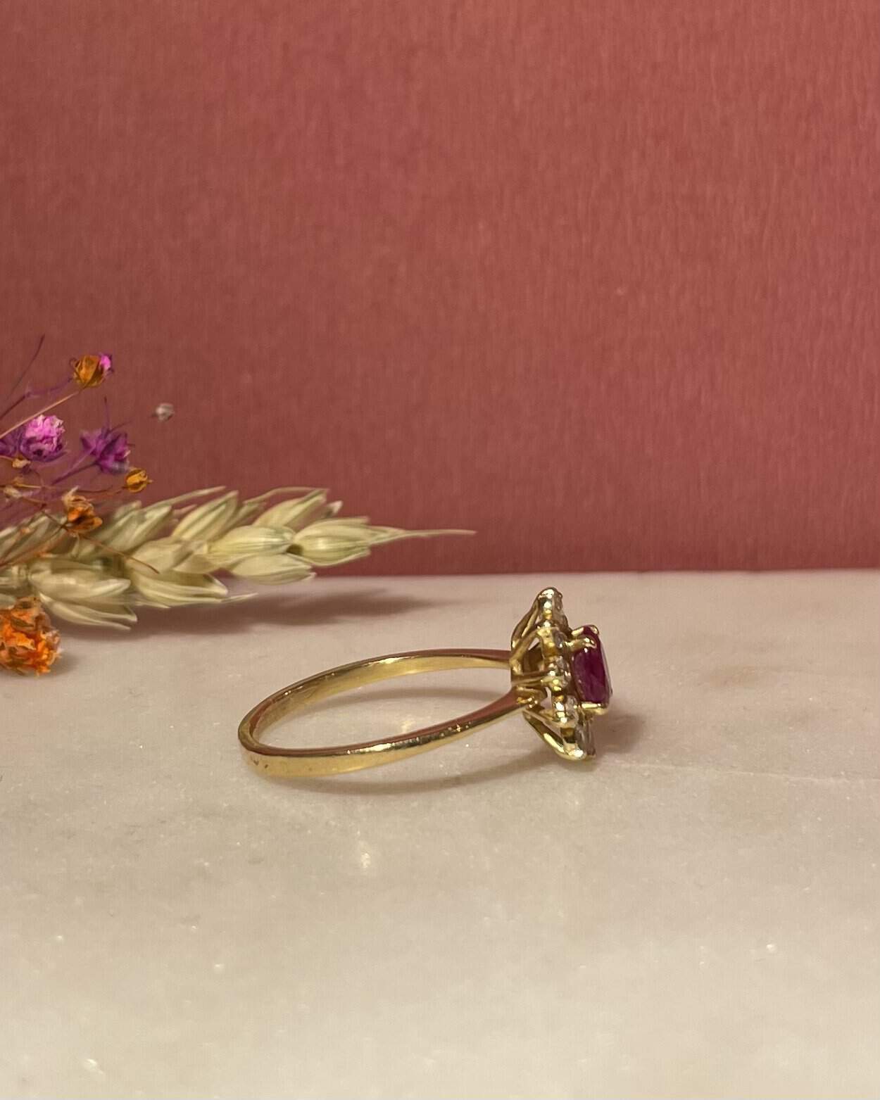 Bague Marguerite Rubis & Diamants "Lya" - Elliade Paris