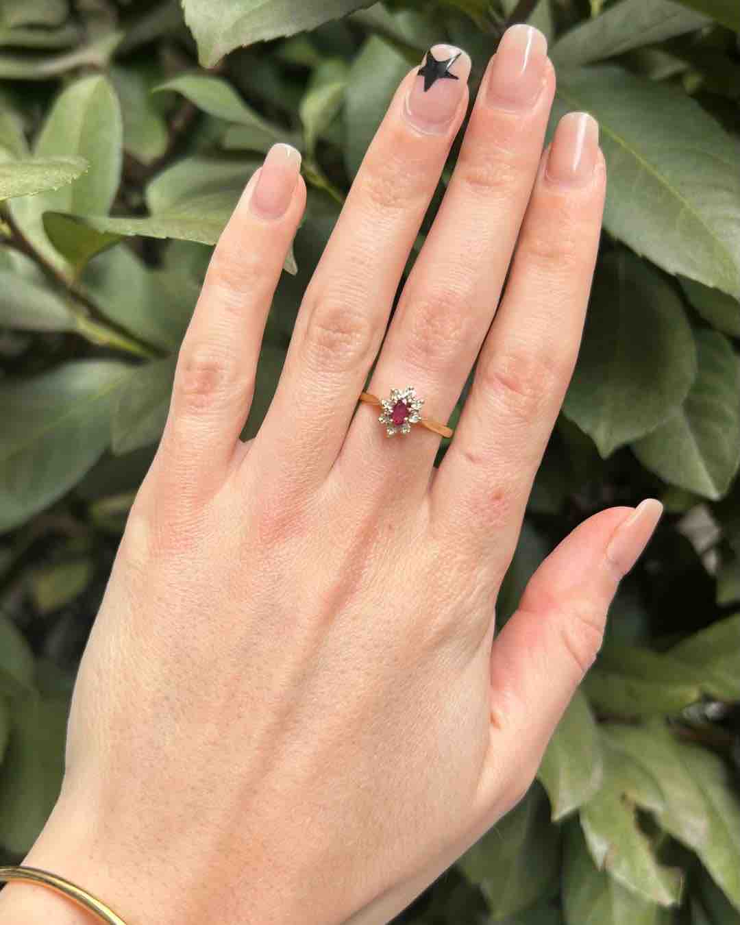 Bague Marguerite Rubis & Diamants "Sorya" - Elliade Paris