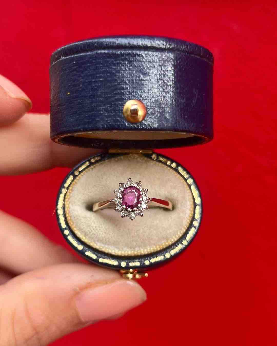 "Melinda" Ruby & Diamond Daisy Ring