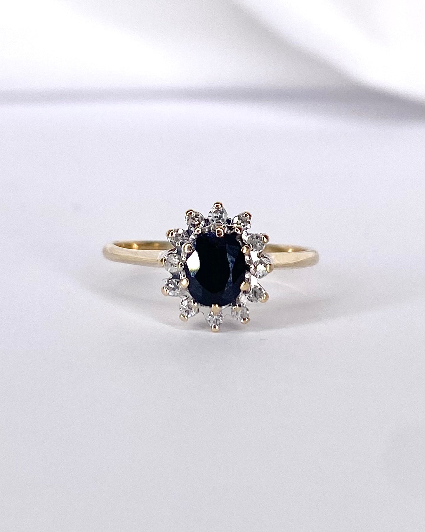 Bague Marguerite Saphir 0.45 carat & Diamants "Aurélie" - Elliade Paris