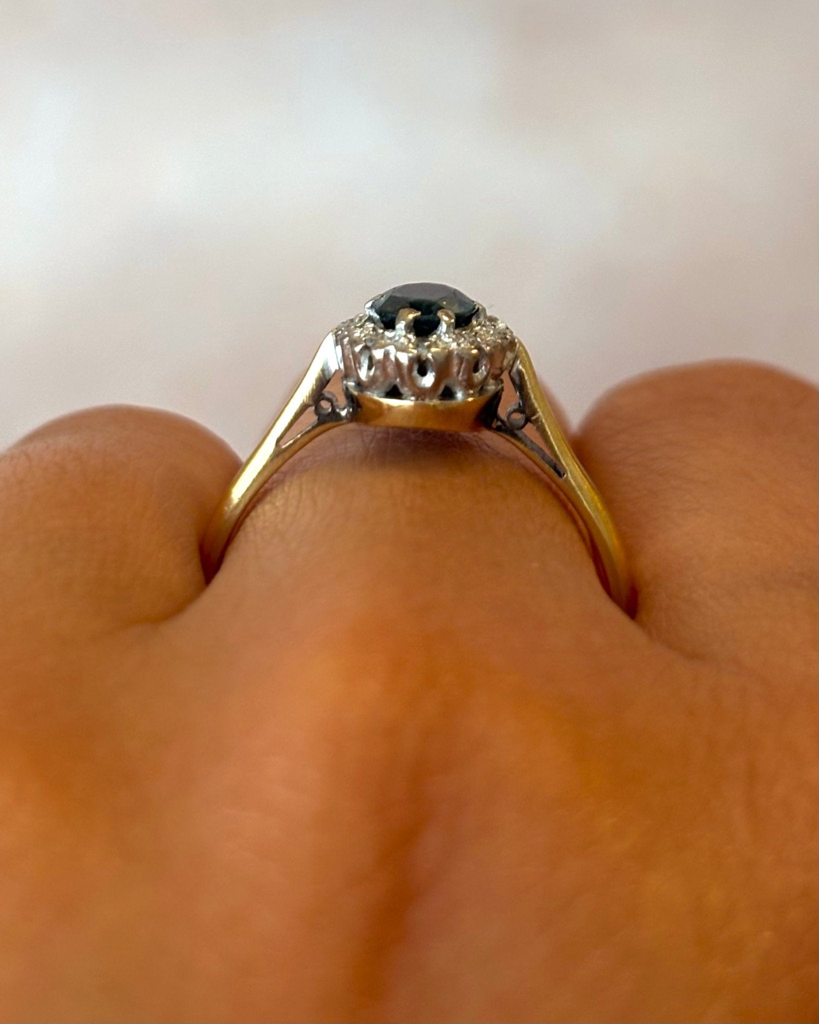Bague Marguerite Saphir 0.50 carat & Diamants "Alba" - Elliade Paris
