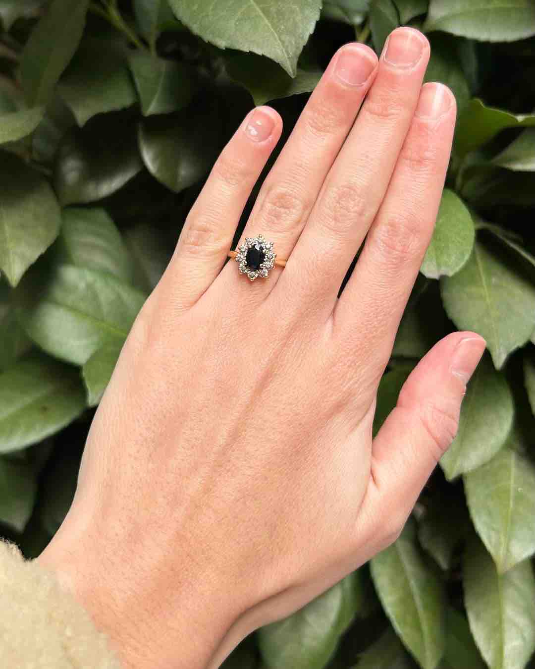 Bague Marguerite Saphir 1 carat & Diamants "Danny" - Elliade Paris