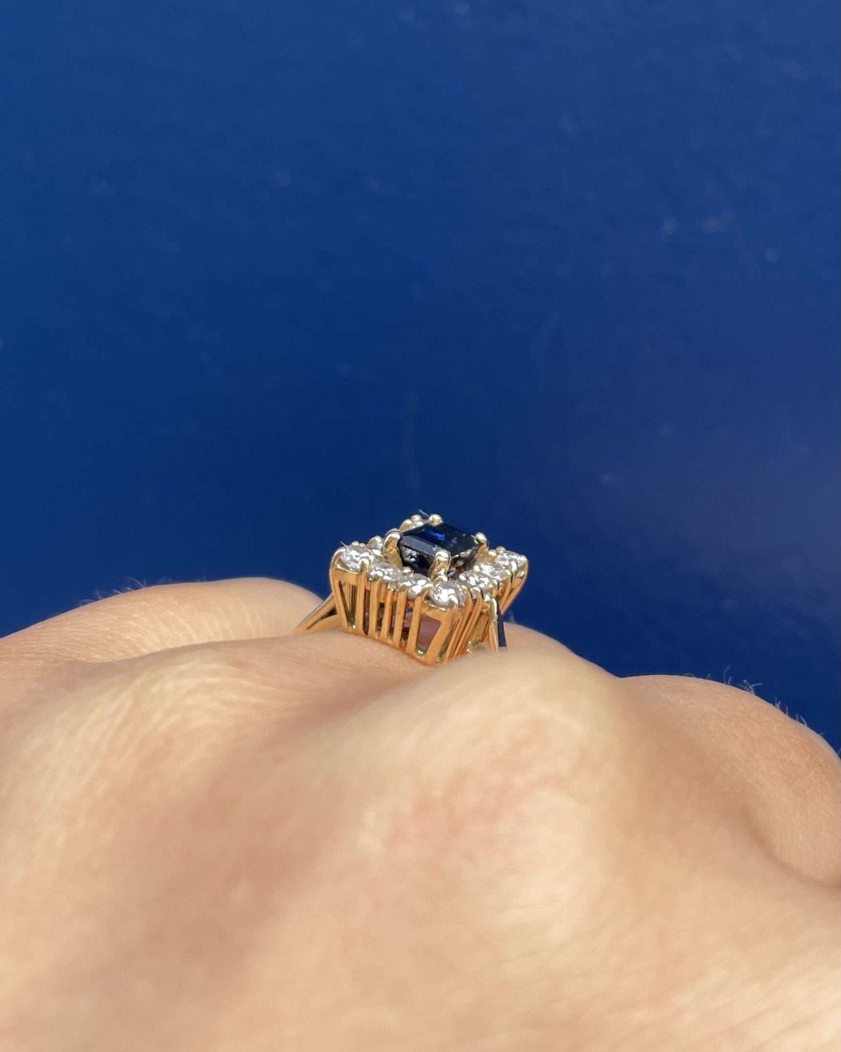 Bague Marguerite Saphir 1 Carat & Diamants "Luna" - Elliade Paris